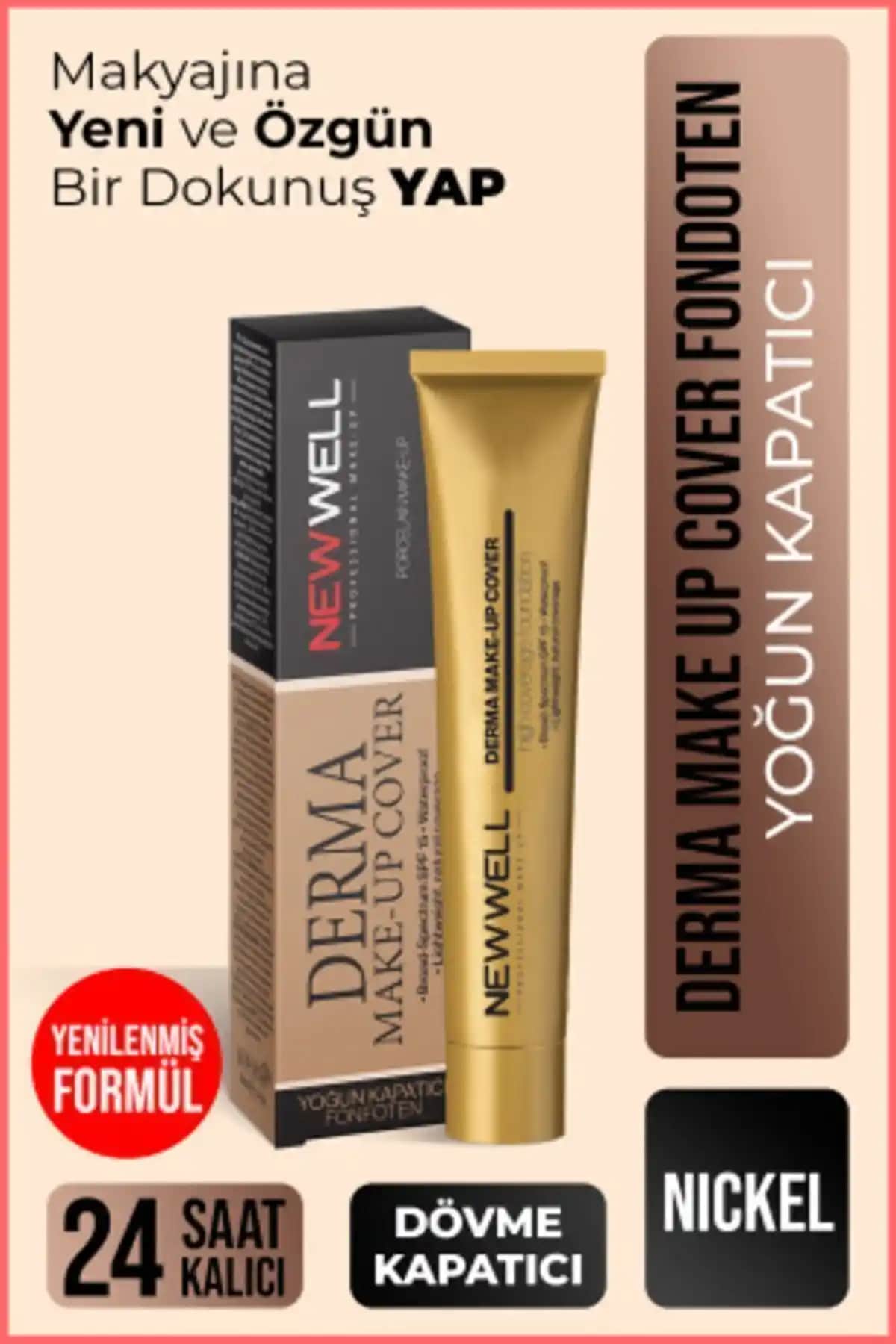 Yeni Well Derma Makeup Cover 06 Nickel Yoğun Kapatıcı Fondöten Doğal ve Kalıcı Makyaj İçin