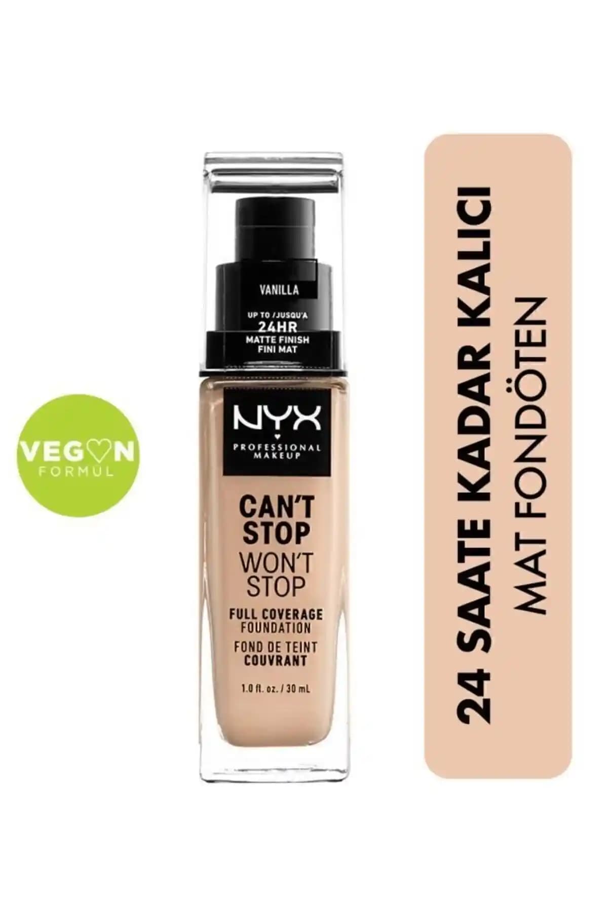 NYX Can't Stop Won't Stop Fondöten: Yüksek Kapatıcılık ve Doğal Mat Görünüm