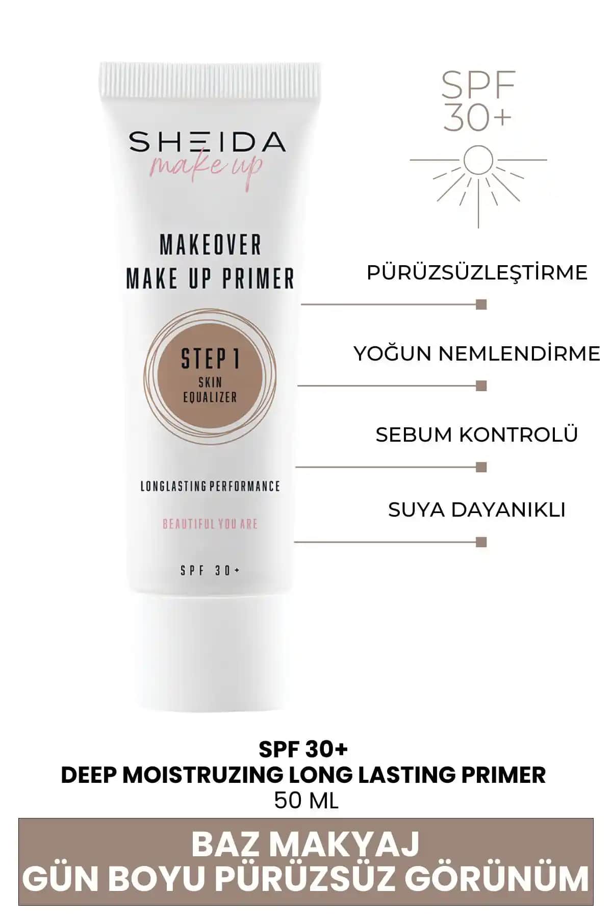 Sheida Pürüzsüz Görünüm Sağlayan SPF30 Güneş Koruma Etkili Nemlendirici Makyaj Bazı