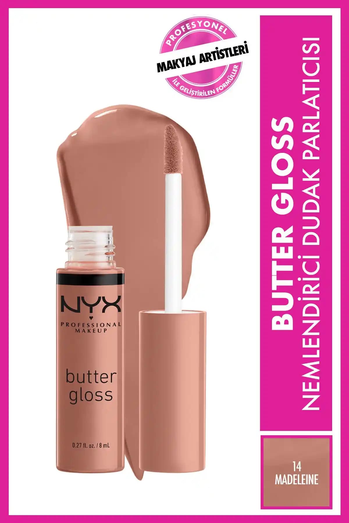 NYX Butter Gloss Madeleine Dudak Parlatıcısı Doğal ve Işıltılı Dudaklar İçin Uygun