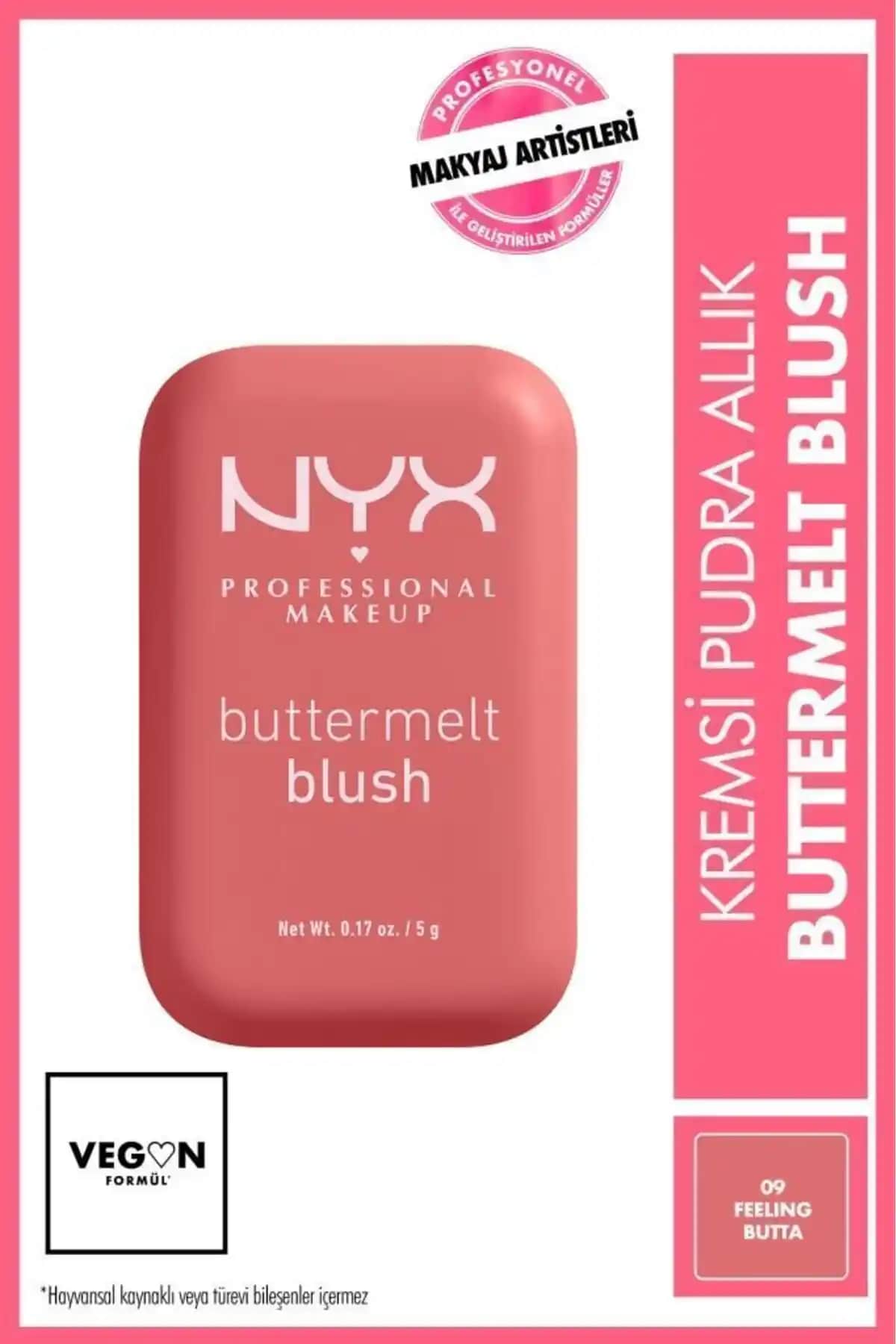 NYX Buttermelt Blush Kremsi Pudra Allık Doğal ve Parlak Görünüm Sağlayan Ürün