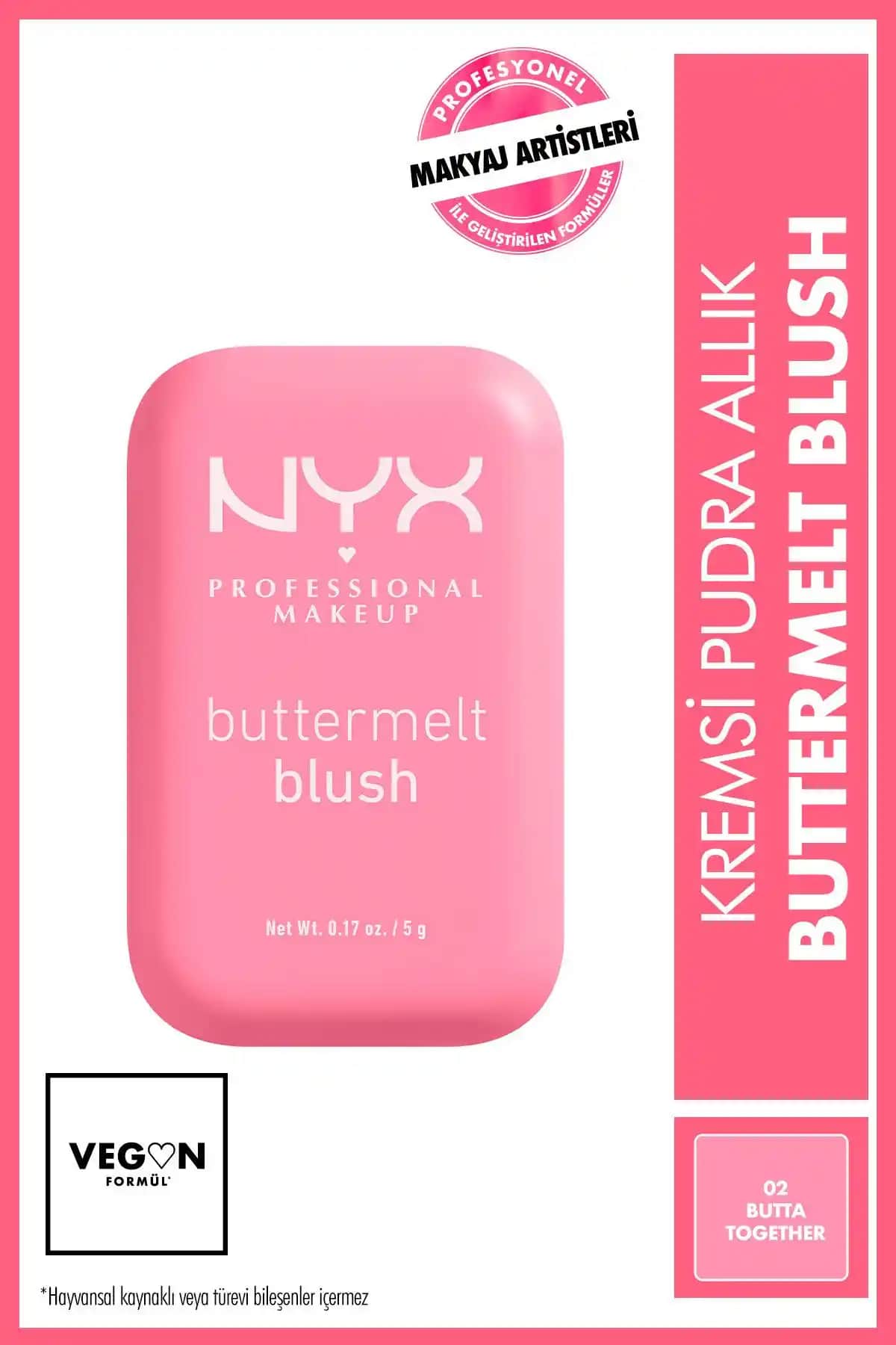 NYX Buttermelt Blush Kremsi Pudra Allık - Doğal ve Parlak Pembe Tonlar