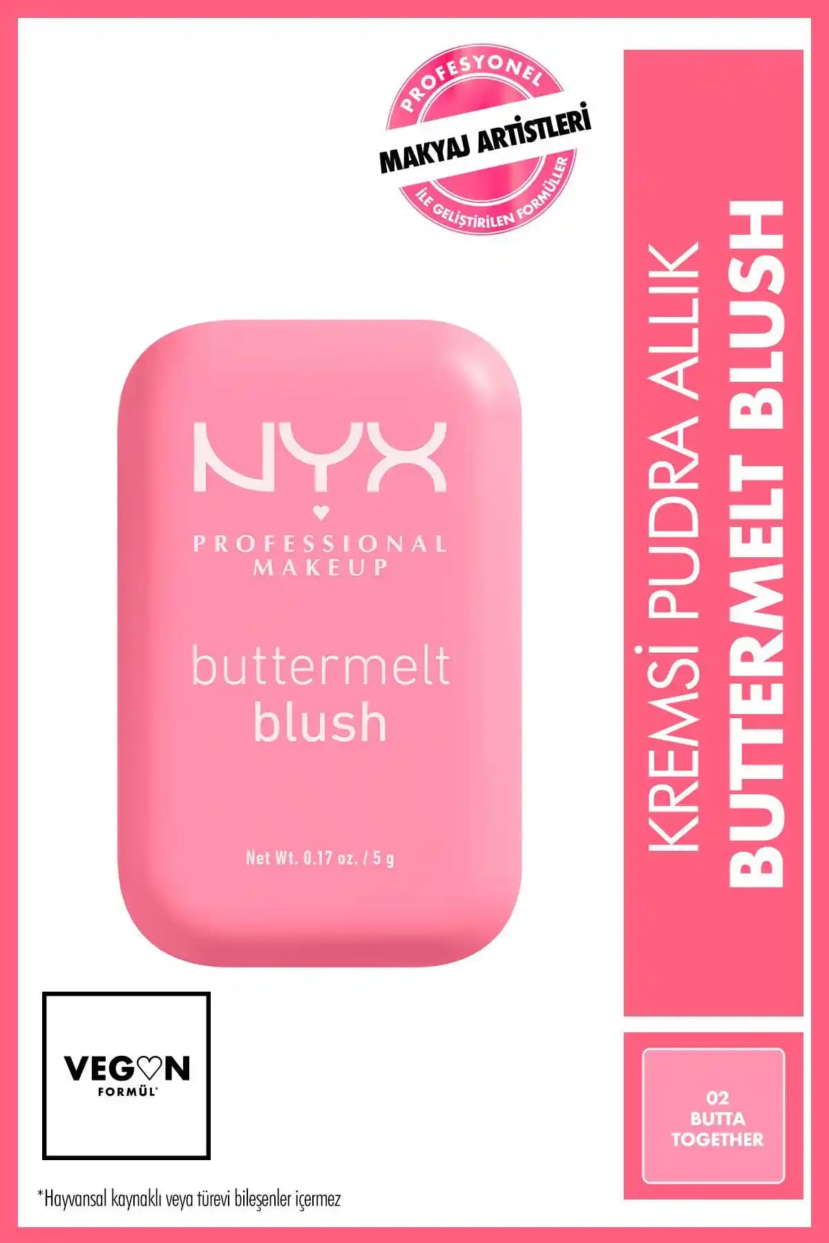 NYX Buttermelt Blush Kremsi Pudra Allık - Doğal ve Parlak Pembe Tonlar
