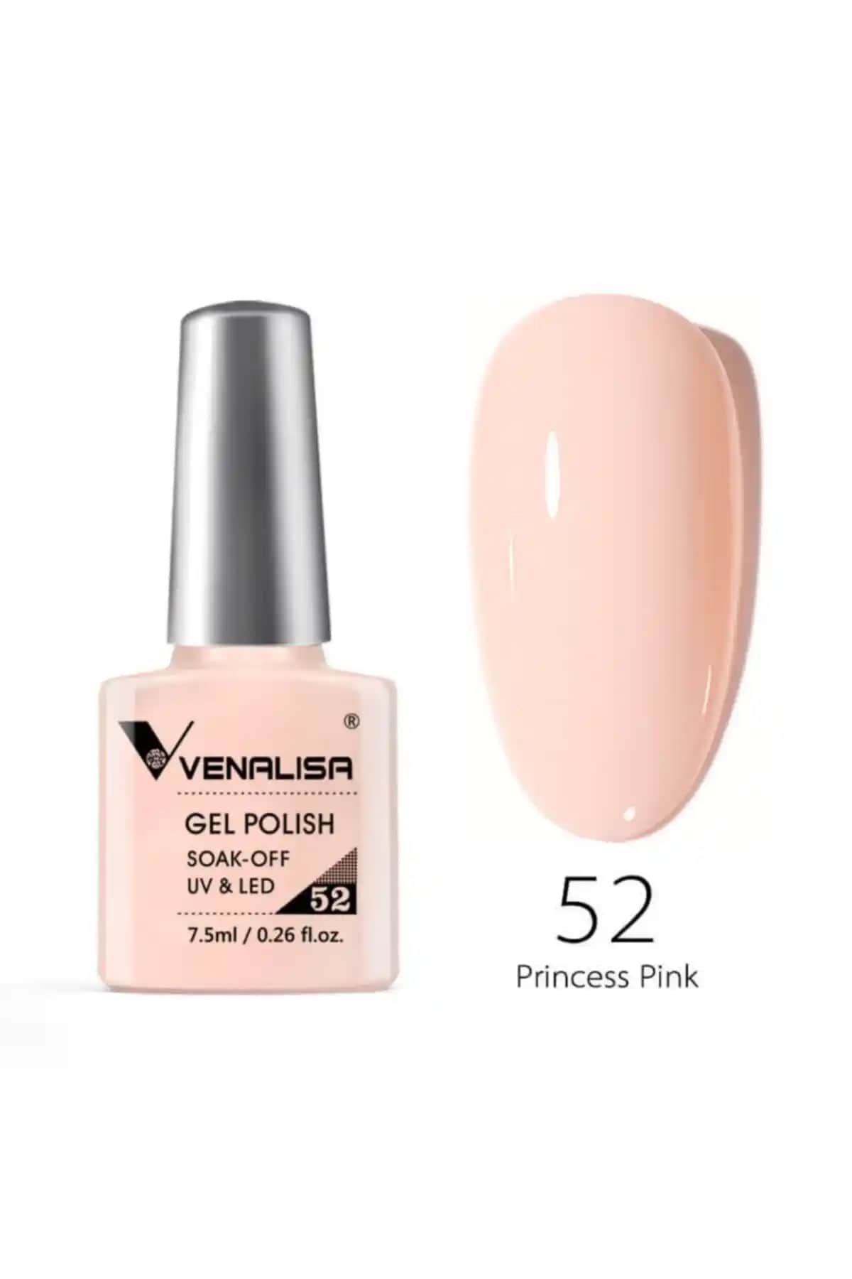 Venalisa 7.5 ml UV LED Kalıcı Oje Princess Pink No.52 - Uzun Süre Dayanıklı ve Şık Tırnaklar İçin