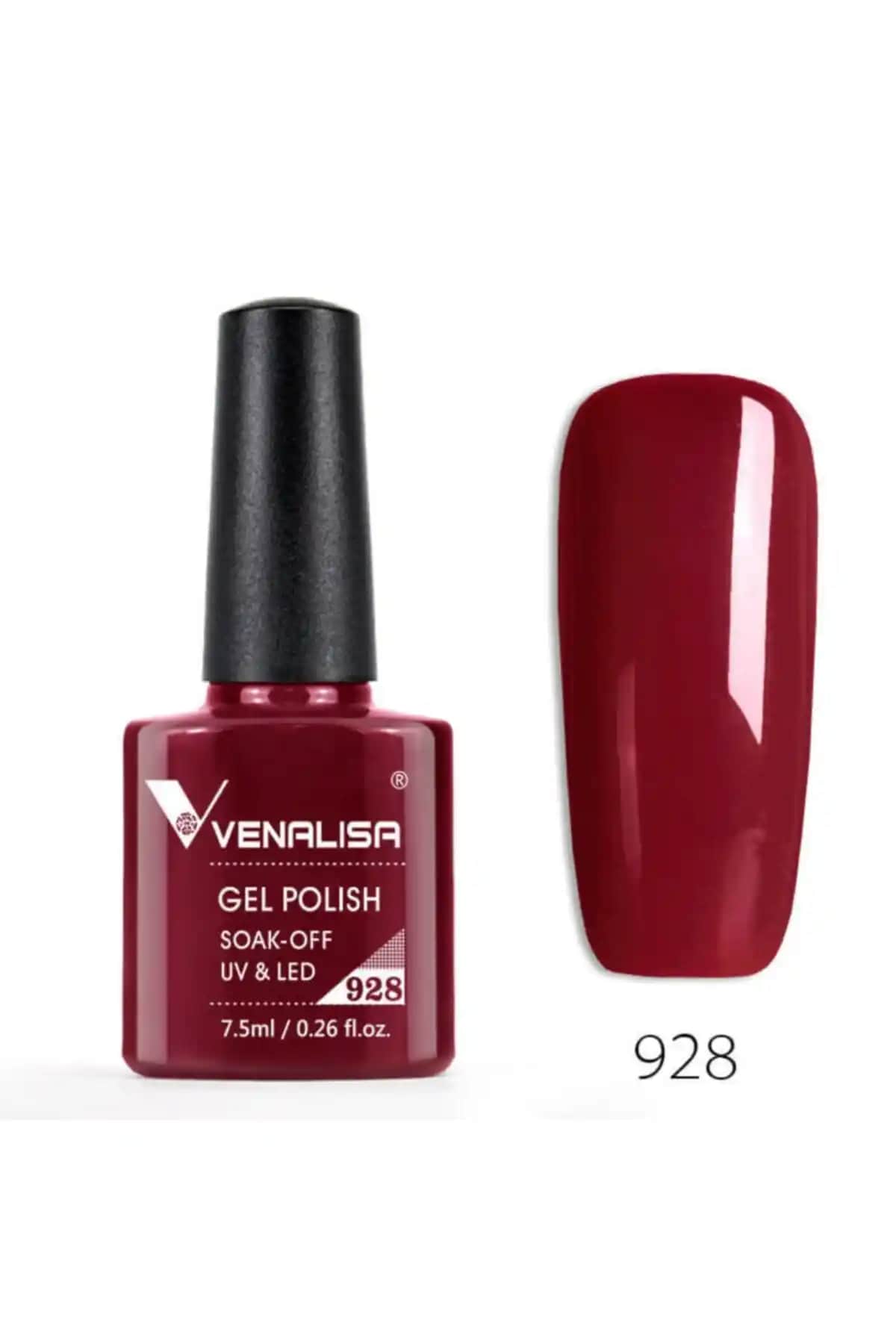 Venalisa 7,5 ml UV LED Kalıcı Oje No.928: Dayanıklı ve Parlak Kırmızı Renkli Manikür Ürünü