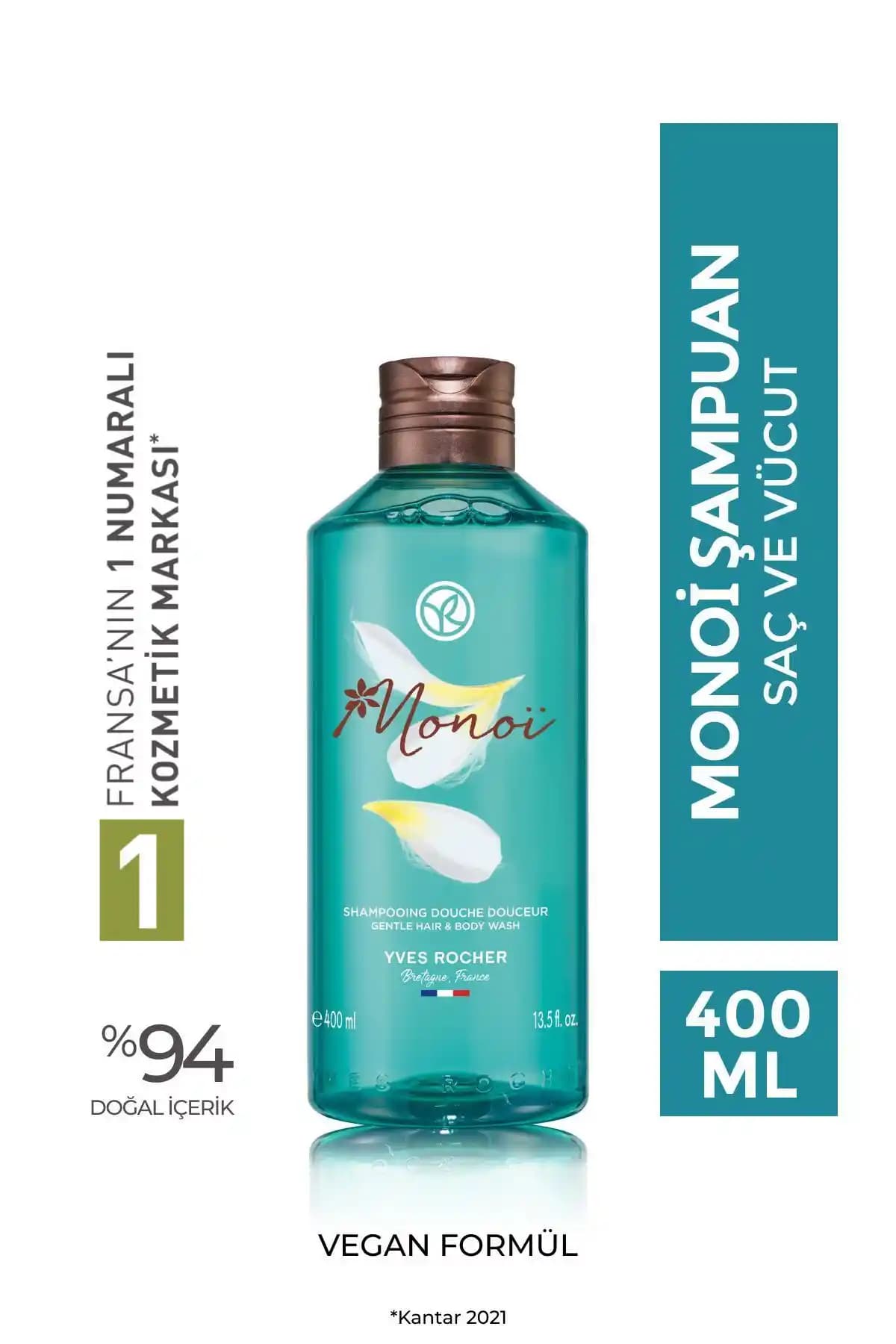 Yves Rocher Monoi Saç ve Vücut Şampuanı Tropikal Aromasıyla Günlük Bakım İçin Uygun