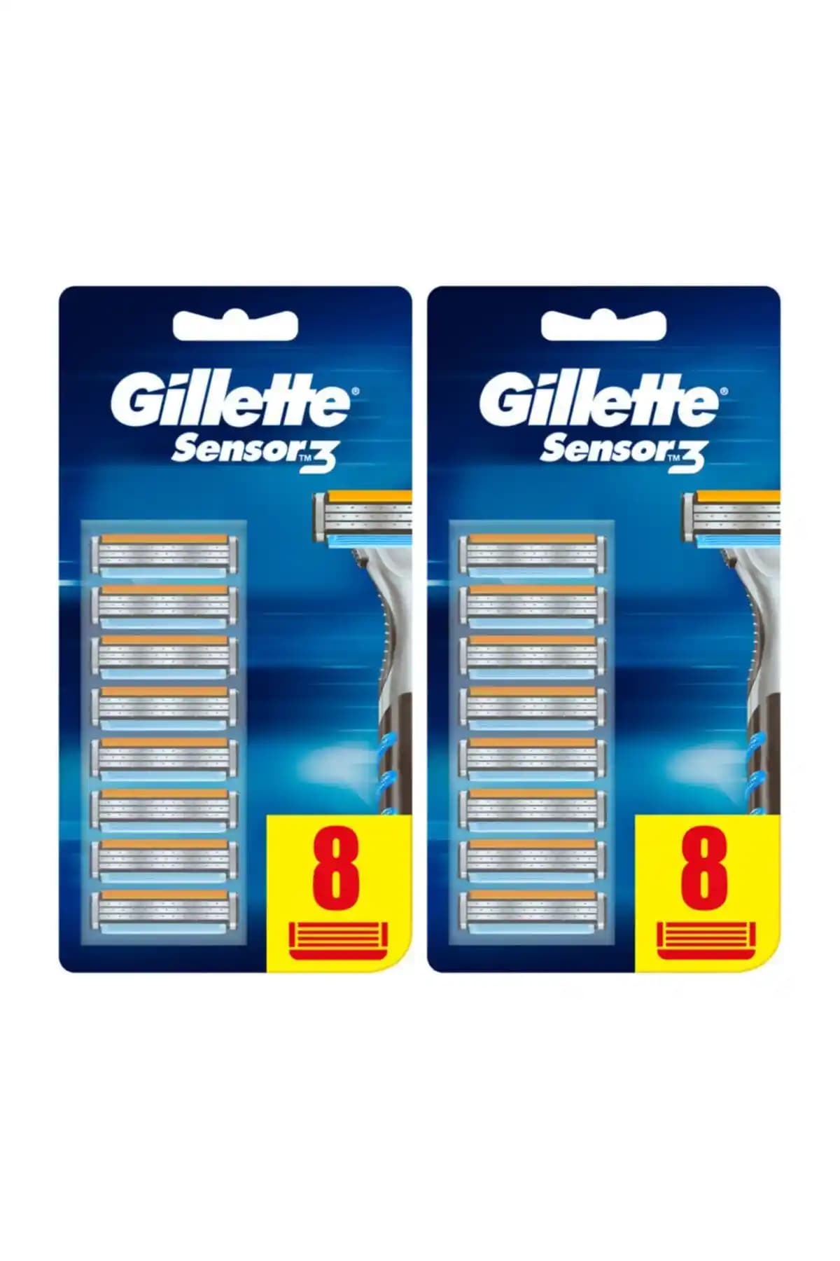 Gillette Sensor3 8'li Bıçaklar: Yüksek Performanslı ve Uzun Ömürlü Erkek Tıraş Bıçakları