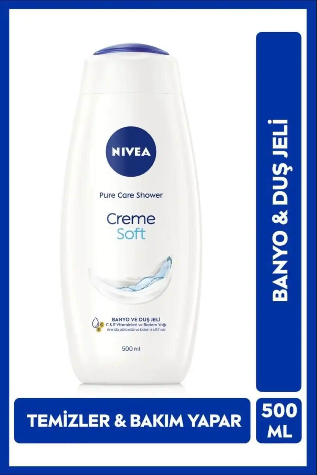 NIVEA Creme Soft Kremsi Dokunuş Duş Jeli: Hassas ve Kuru Ciltler İçin Yoğun Nem Sağlar