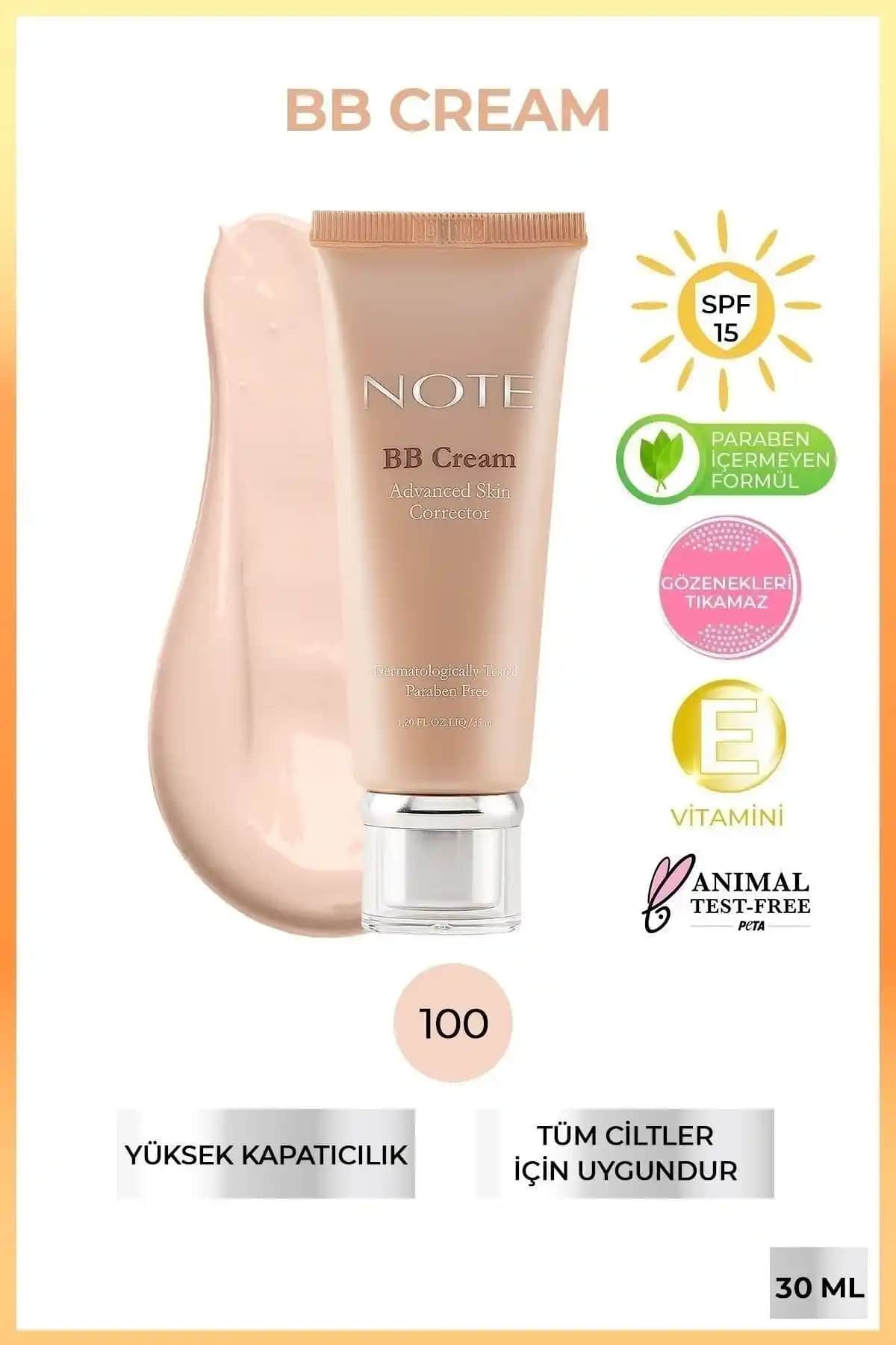 Note Cosmetics BB Krem SPF 15 - Günlük Kullanım İçin Yüksek Kapatıcılık ve Koruma