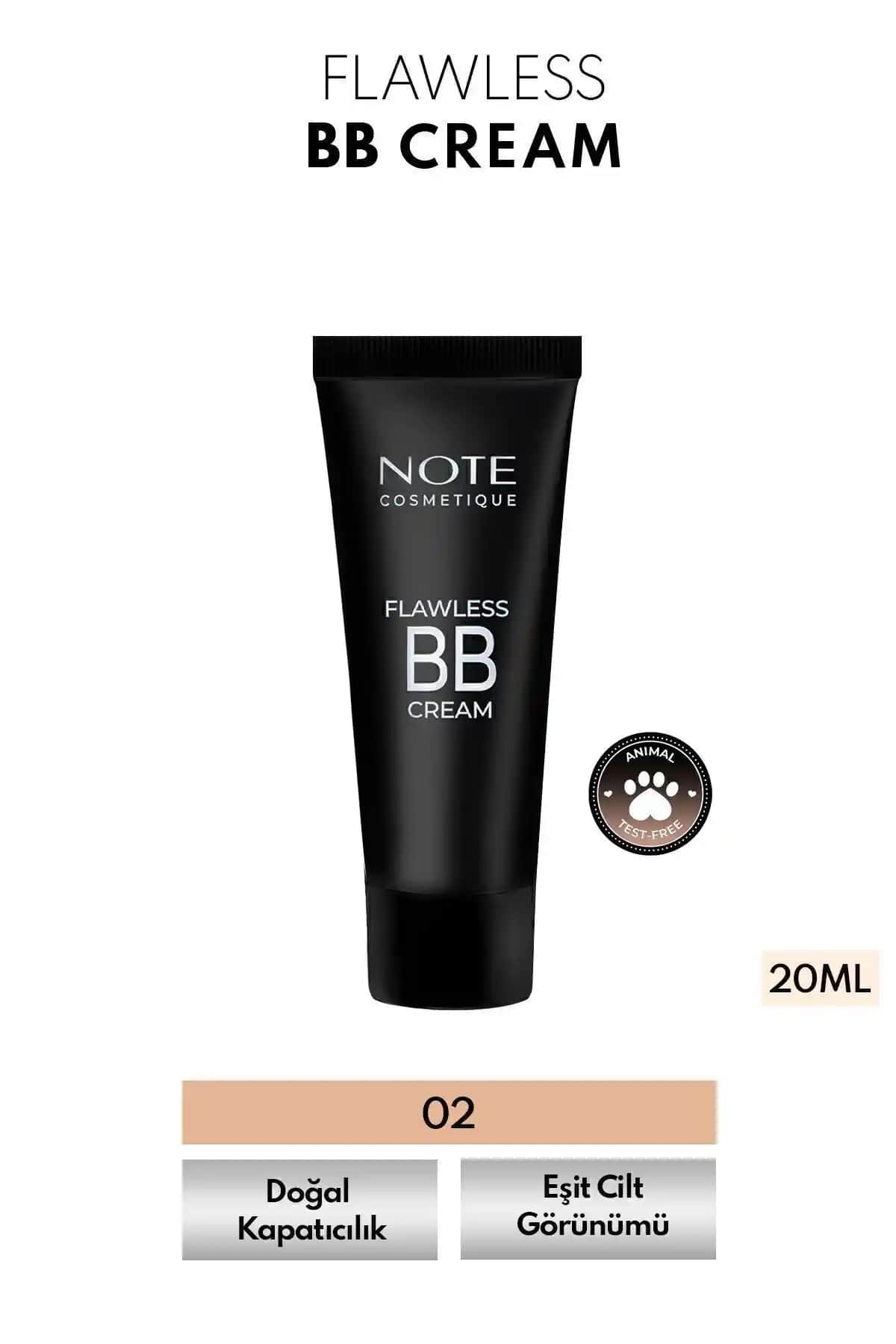 Note Cosmetics Flawless BB Krem Doğal Görünüm ve Hafif Kapatıcılık Sağlayan Ürün