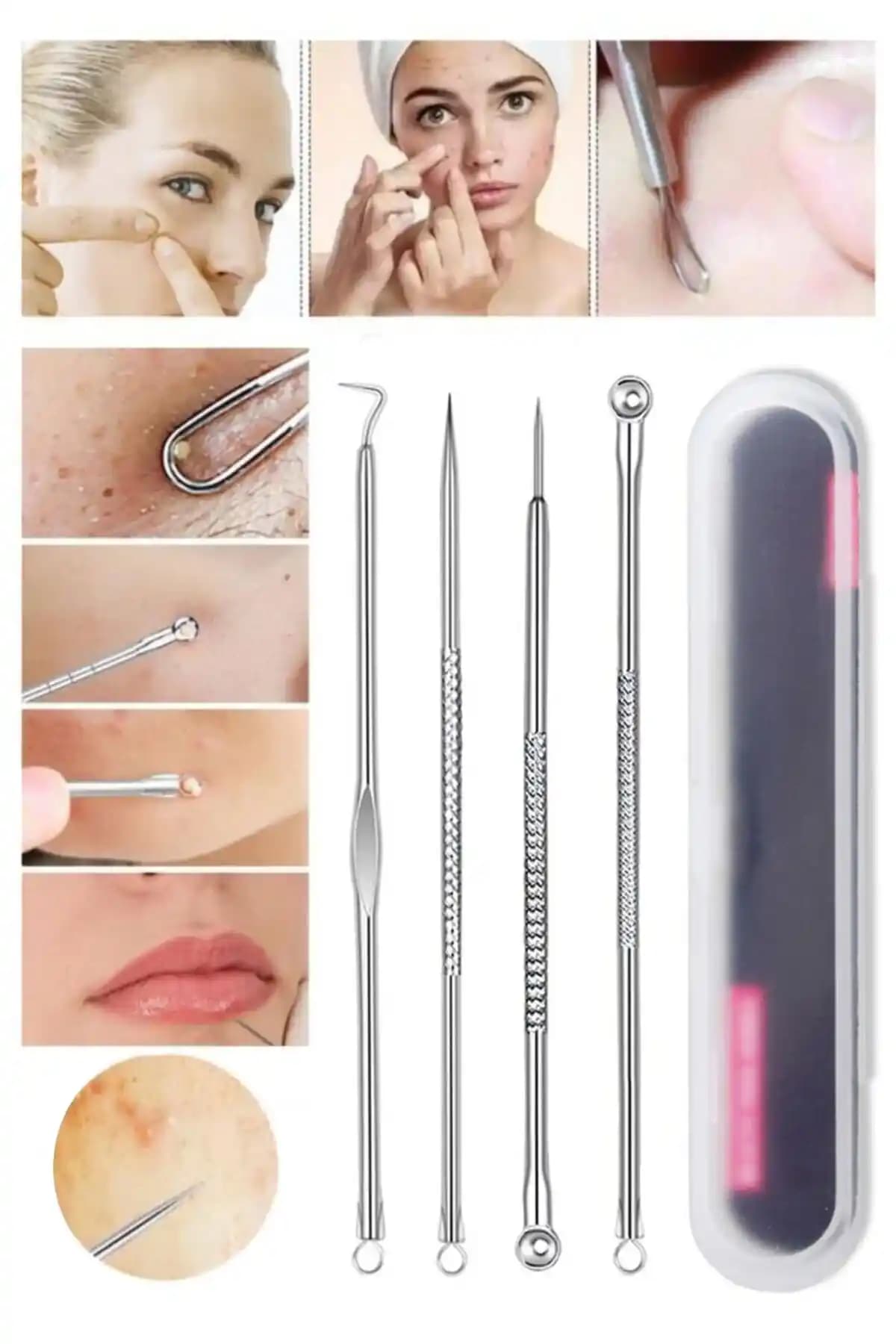 H&E LUXURY DESIGN 4'lü Çelik Siyah Nokta Temizleyici Seti Modern ve Dayanıklı Tasarım