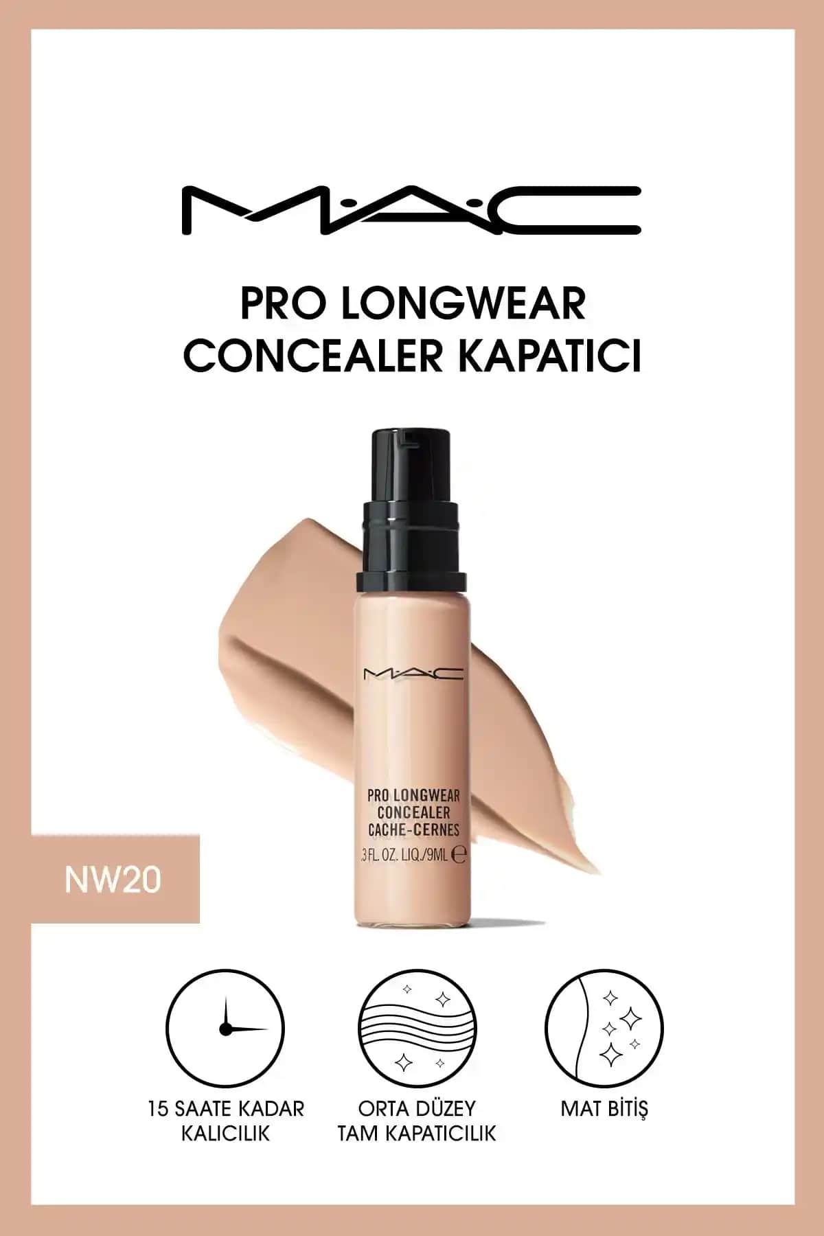 Mac Pro Longwear Concealer NW20 Göz Altı Kapatıcı Uzun Süre Kalıcı ve Suya Dayanıklı
