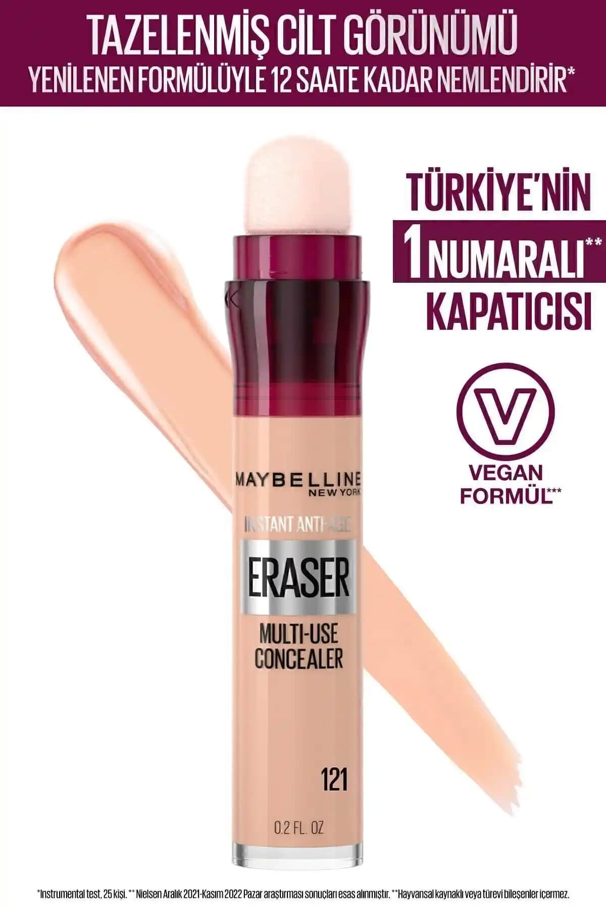 Maybelline Instant Anti Age Eraser Kapatıcı: Yüksek Kapatıcılık ve Doğal Görünüm İçin