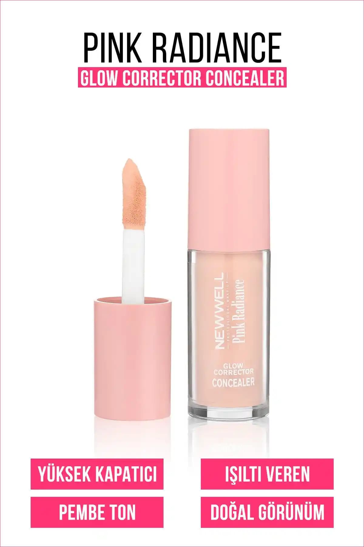 New Well Pink Radiance Glow Corrector Concealer ile doğal ve parlak cilt görünümü elde edin