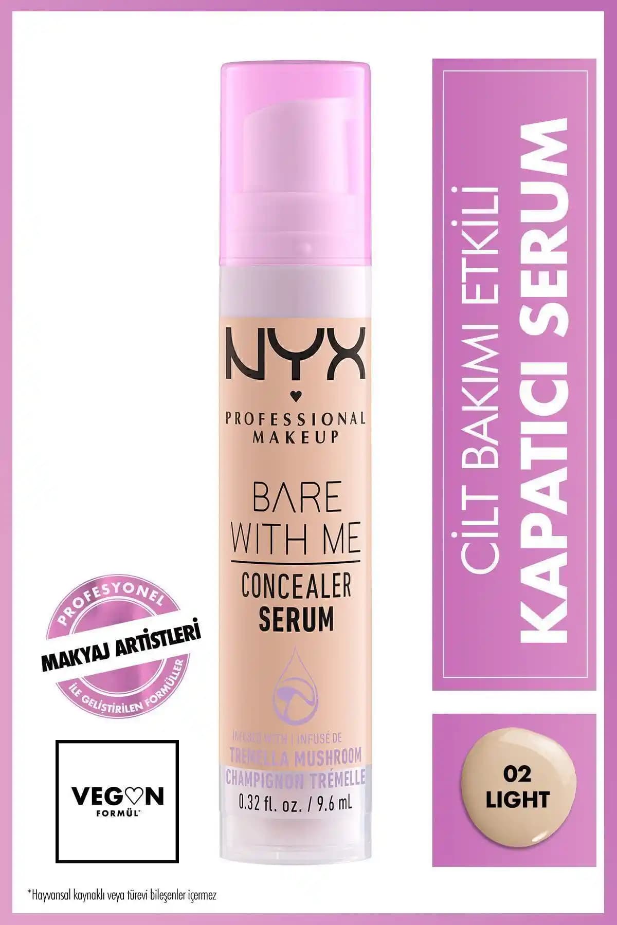 NYX Bare With Me Kapatıcı Serum 02 Light: Doğal Görünüm ve Hafif Kapatıcılık Sunar