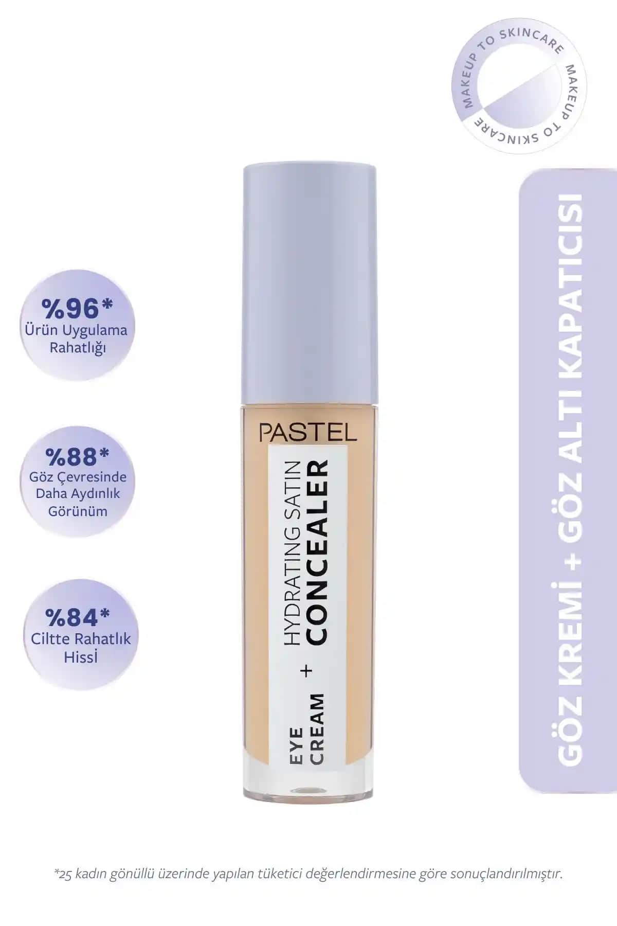 Pastel Eye Cream Hydrating Satin Concealer Göz Çevresi Bakımında Yüksek Kapatıcılık ve Nemlendirme Özelliği
