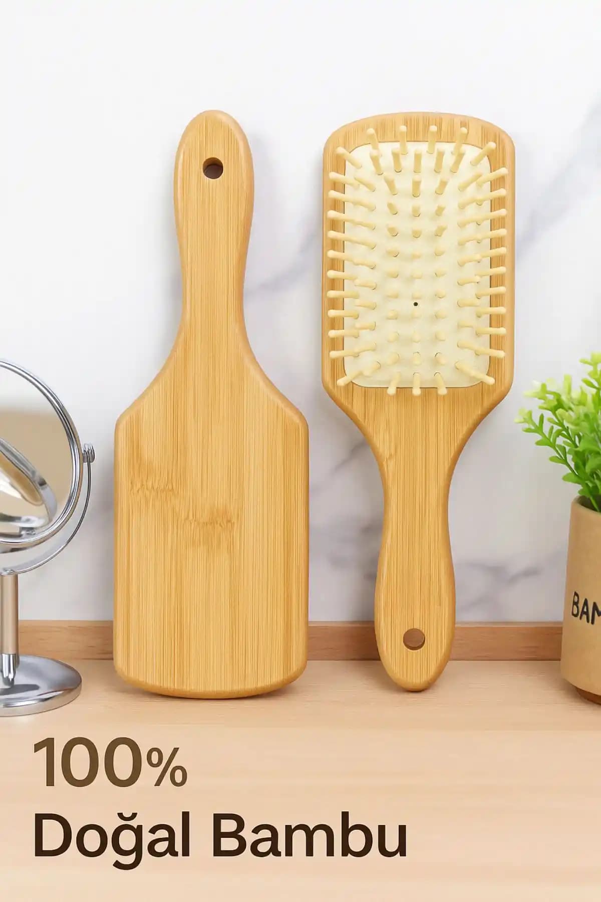SosyeteDükkanı Bambu Dişli ve The Body Shop Büyük Bambu Saç Fırçası Karşılaştırması