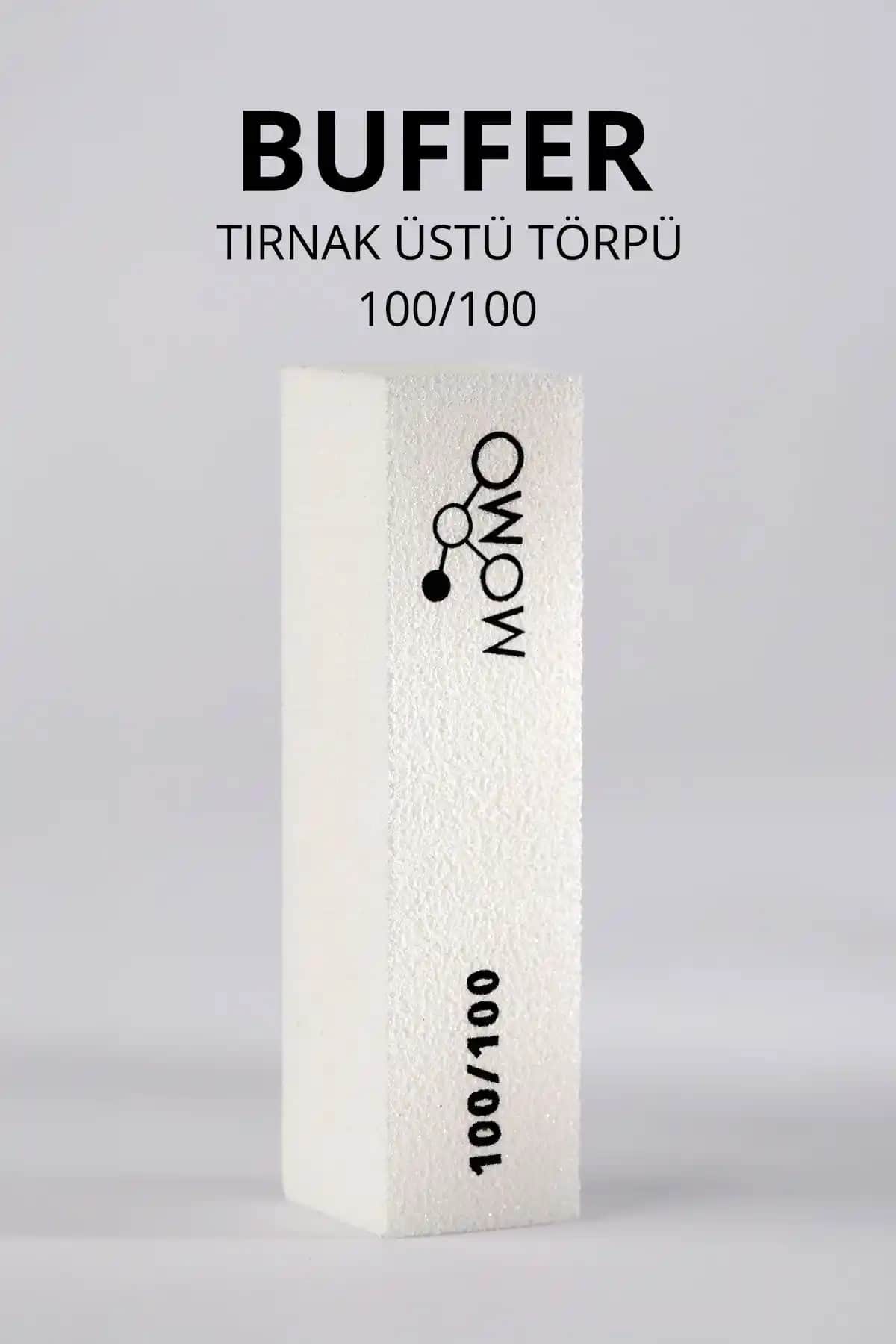 MOMO Profesyonel Tırnak Üstü Törpü Buffer 100/100 Beyaz 10 Cm - Dayanıklı ve Kullanışlı
