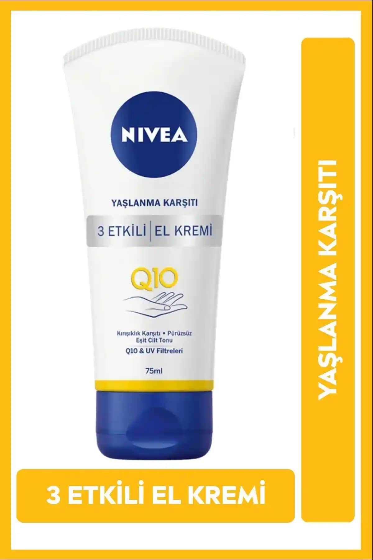 NIVEA Q10 Yaşlanma Karşıtı El Bakım Kremi: Nemlendirme ve Güneş Koruma Özelliğiyle Etkili Cilt Bakımı