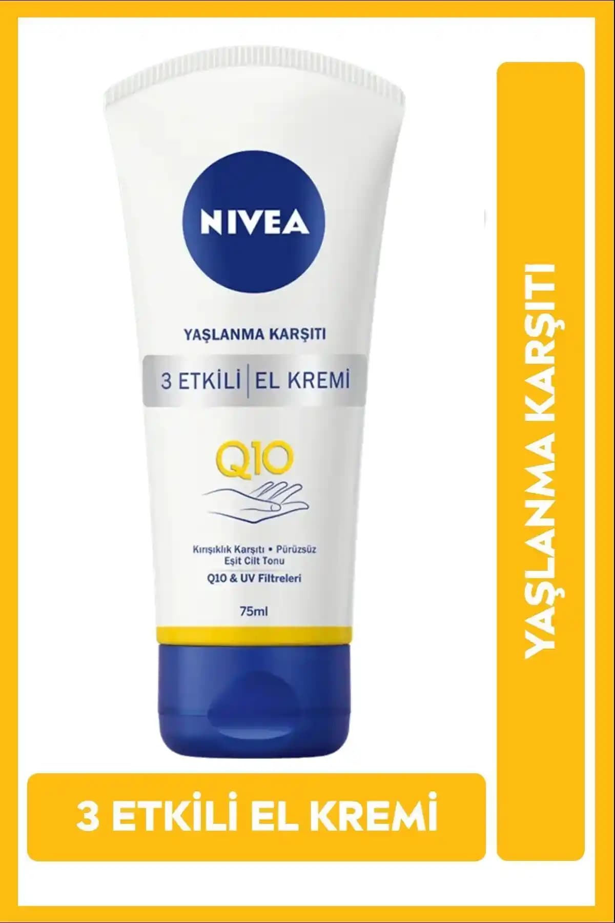 NIVEA Q10 Yaşlanma Karşıtı El Bakım Kremi: Nemlendirme ve Güneş Koruma Özelliğiyle Etkili Cilt Bakımı
