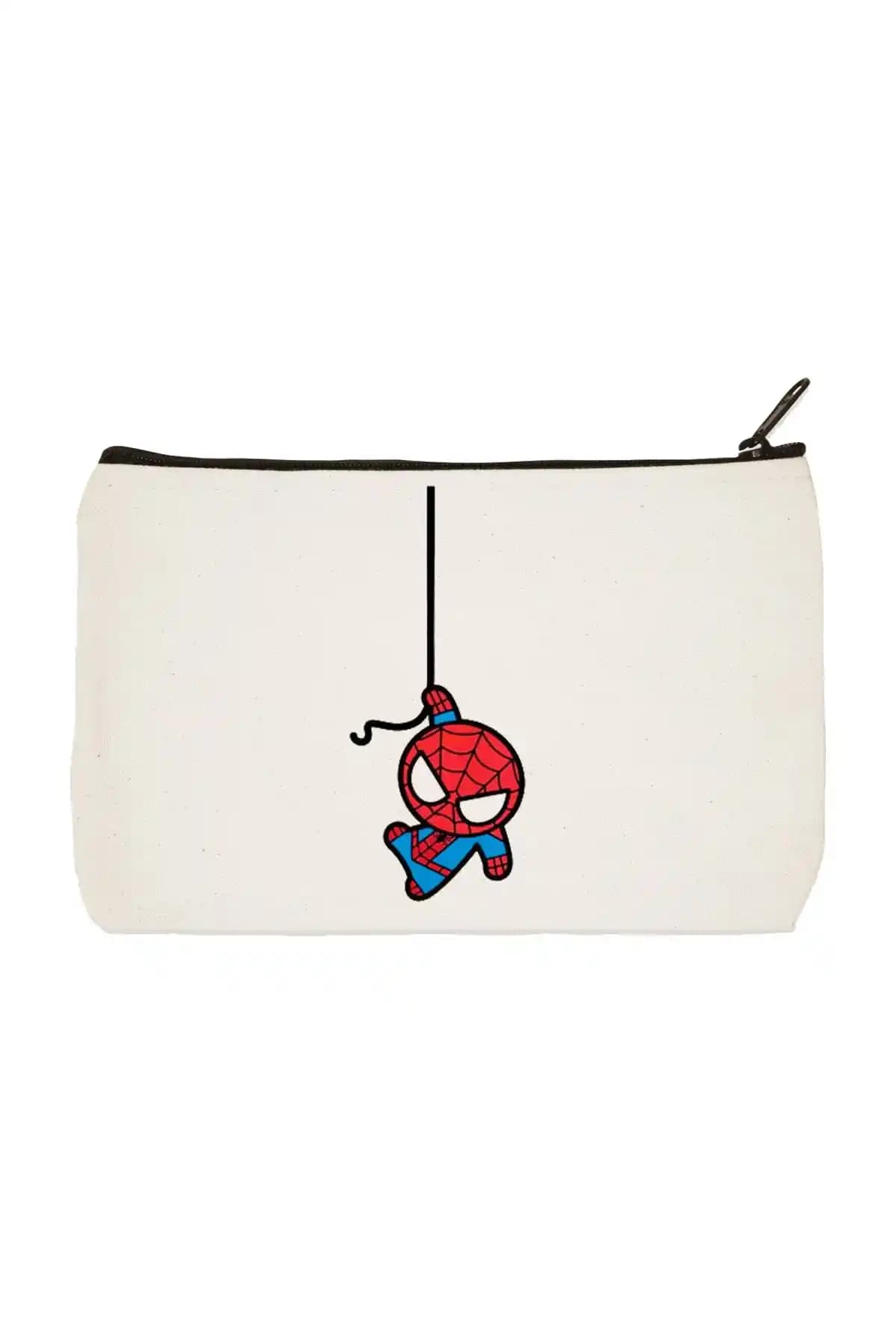 Designedfy Spiderman Temalı Bez Makyaj Çantası Şık ve Çok Yönlü Kullanım İmkanı Sunar