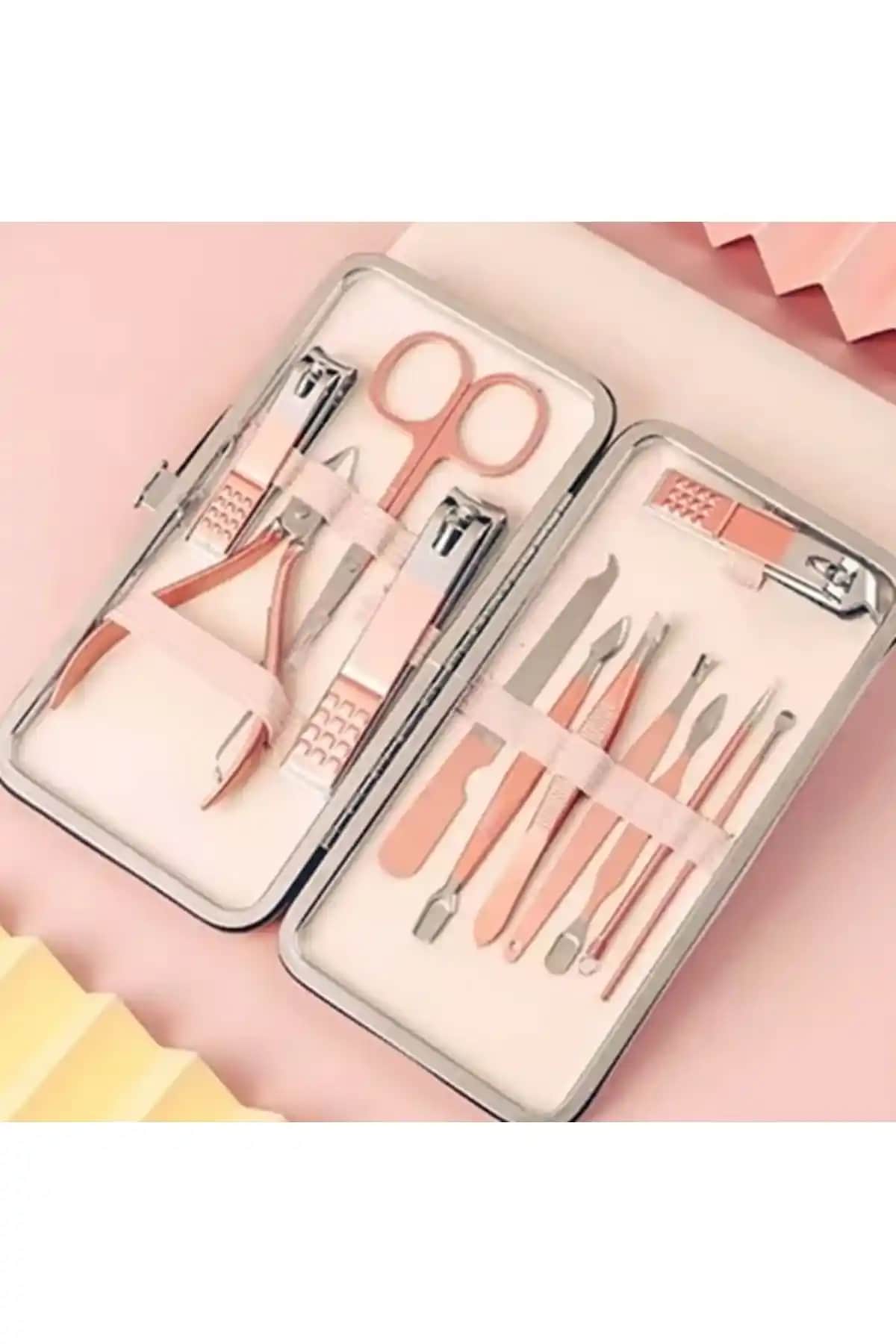 Gaman Profesyonel Çantalı Paslanmaz Çelik Manikür ve Pedikür Seti Ev ve Seyahat Kullanımı İçin