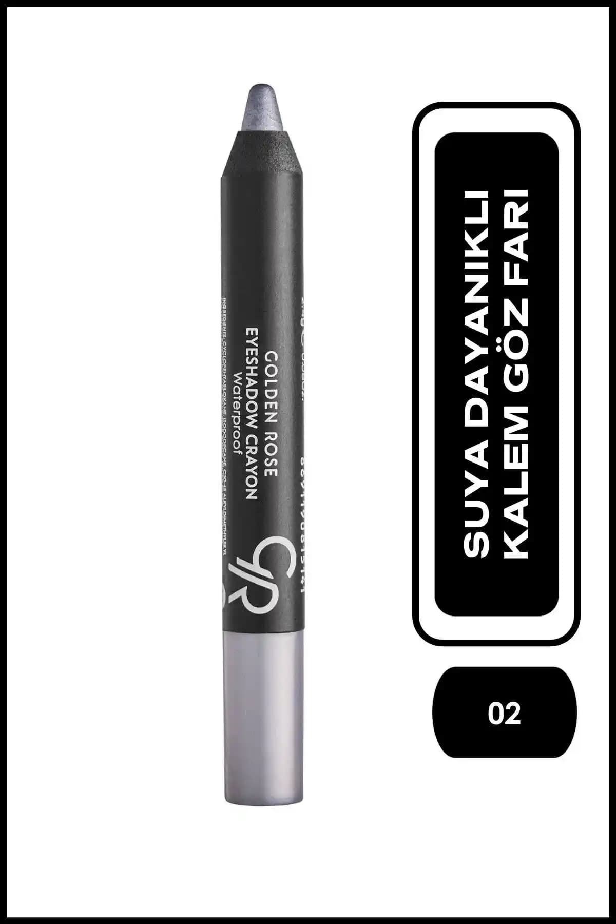 Golden Rose Water Resistant Eyeshadow Crayon No 02 Silver Gray Günlük ve Özel Gün Kullanımı İçin Uygun