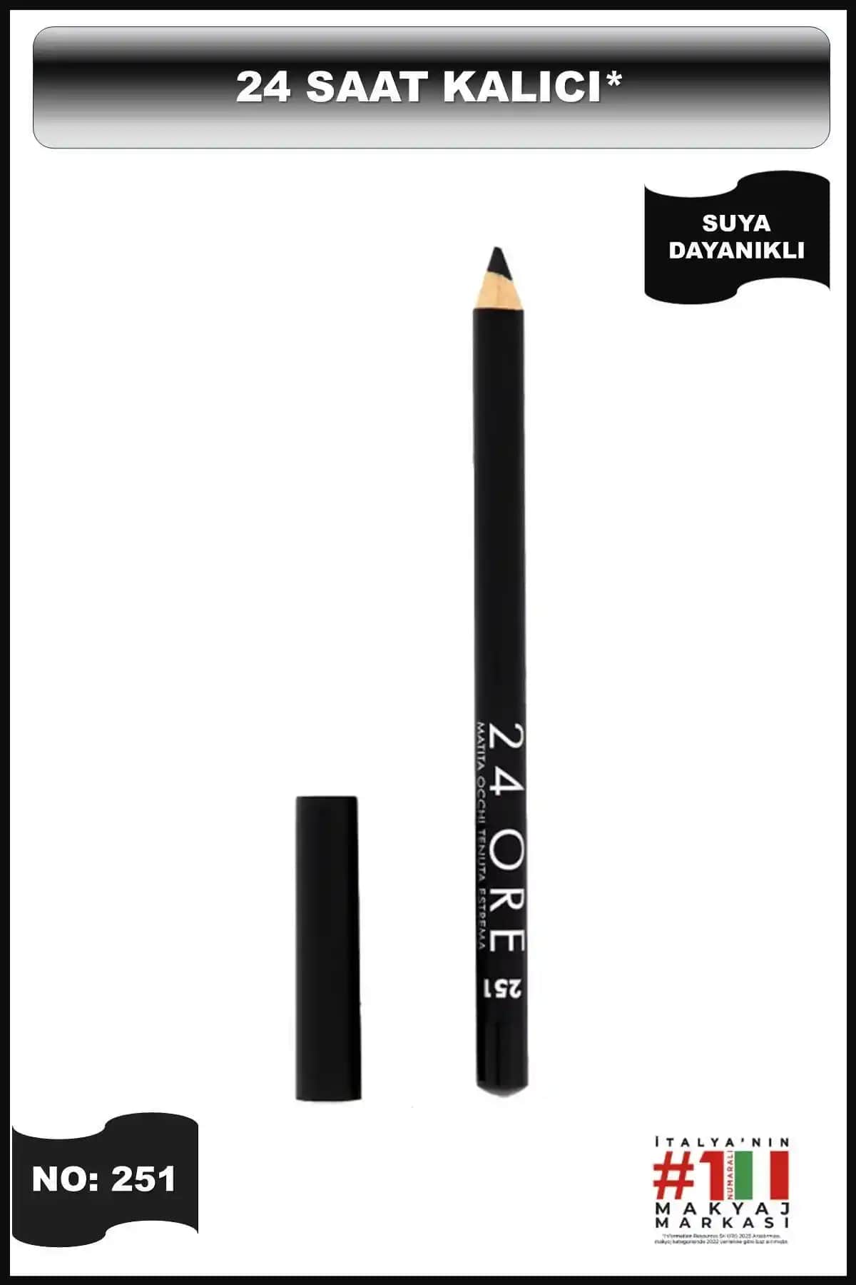 Deborah 24ore Siyah Göz Kalemi - Günlük ve Profesyonel Makyaj İçin Uygun