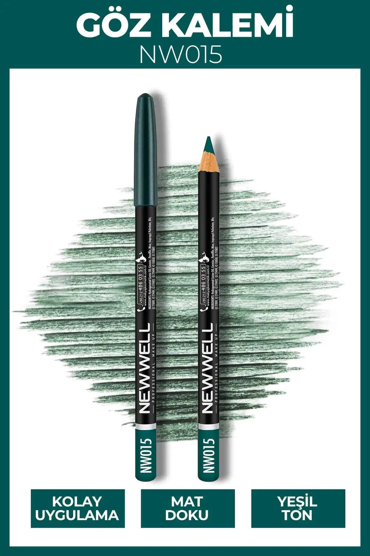 New Well NW015 Göz Kalemi: Dayanıklı, Kolay Uygulamalı ve Canlı Renk Seçeneği ile Makyajınıza Şıklık Katın