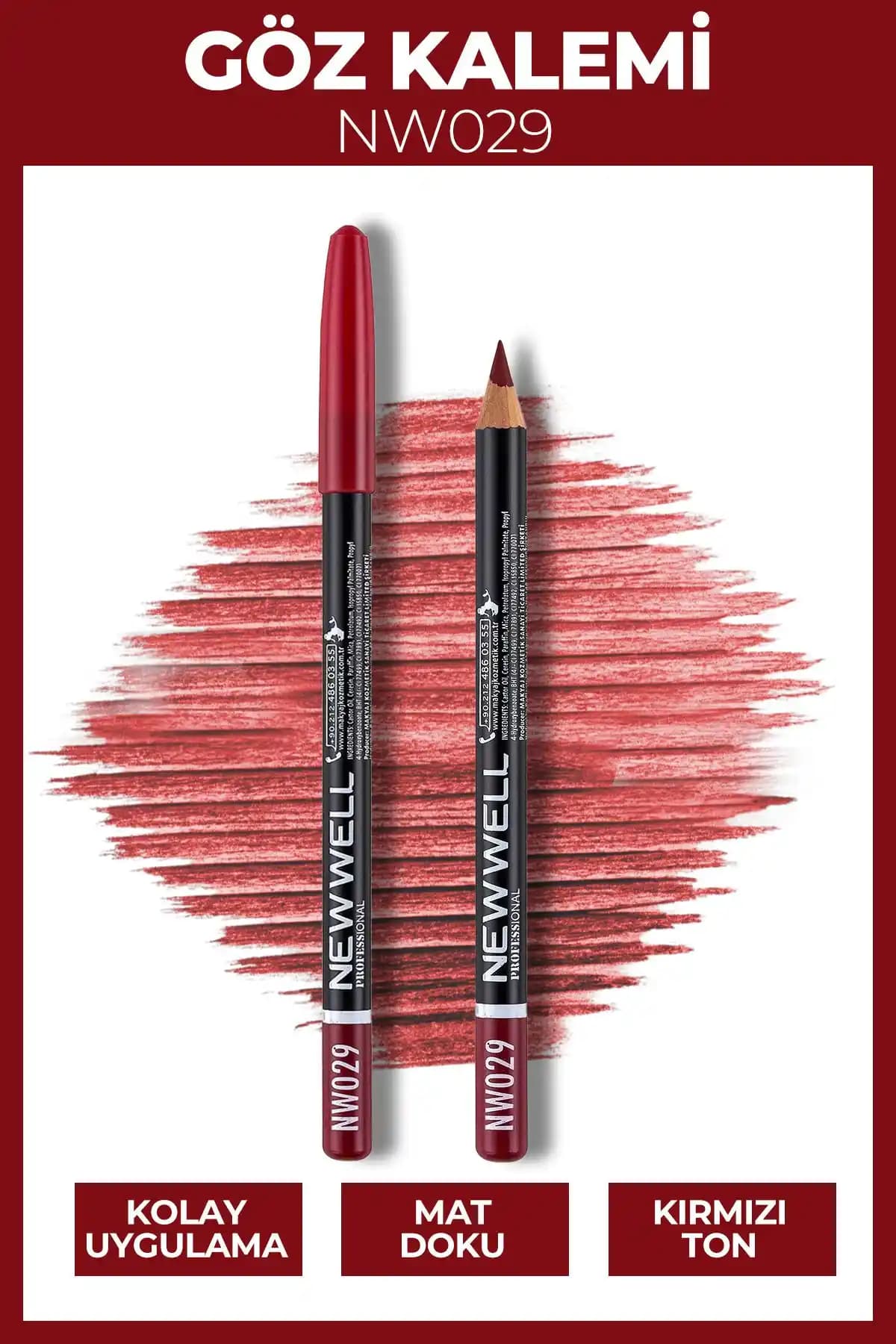 Yeni Well Göz Kalemi Nw029: Doğal ve Kalıcı Kahverengi Makyaj İçin Uygun