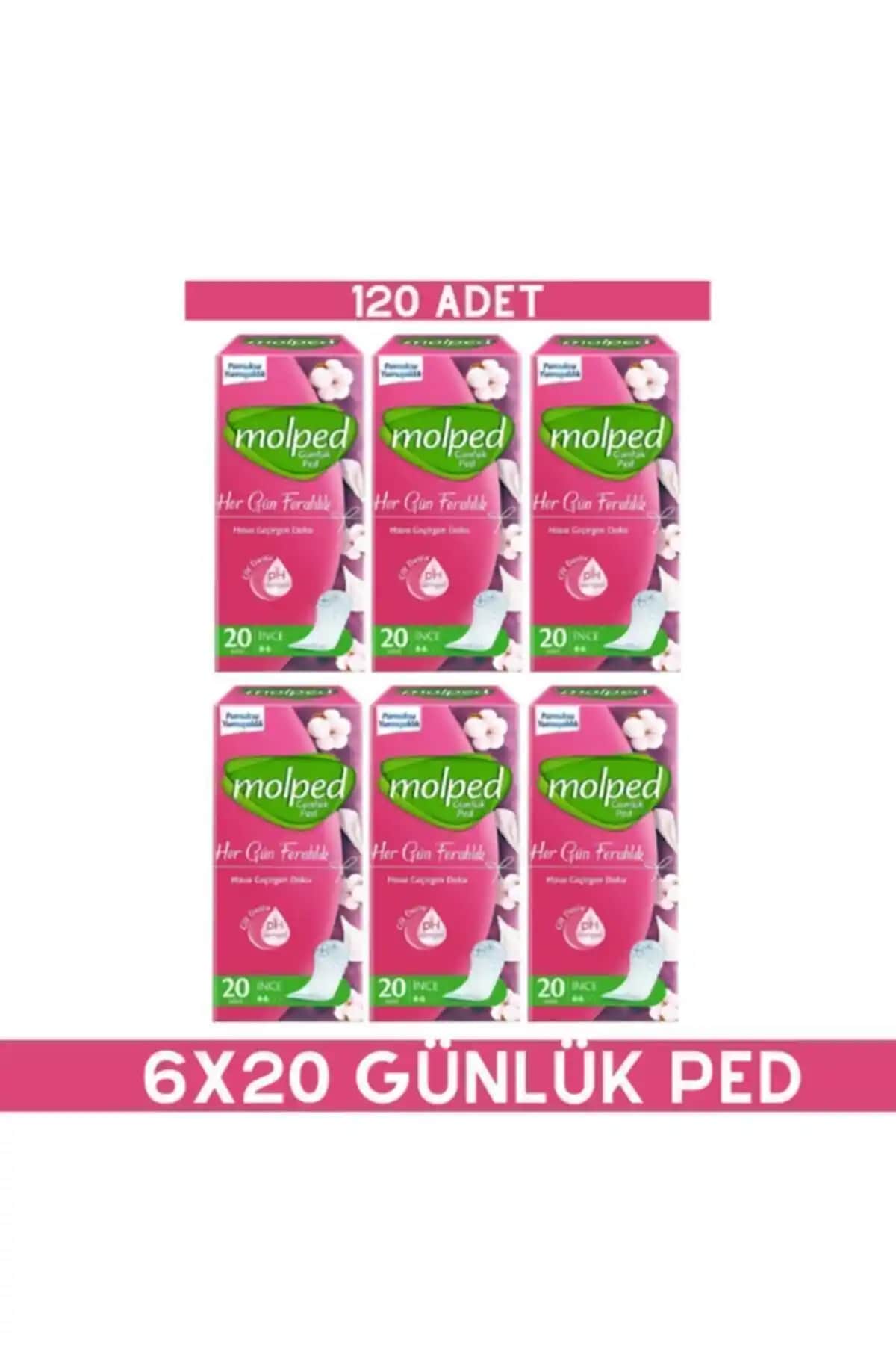 Molped Her Gün Ferahlık Günlük Pedleri 20'li Paket Konfor ve Hijyen İçin Uygun