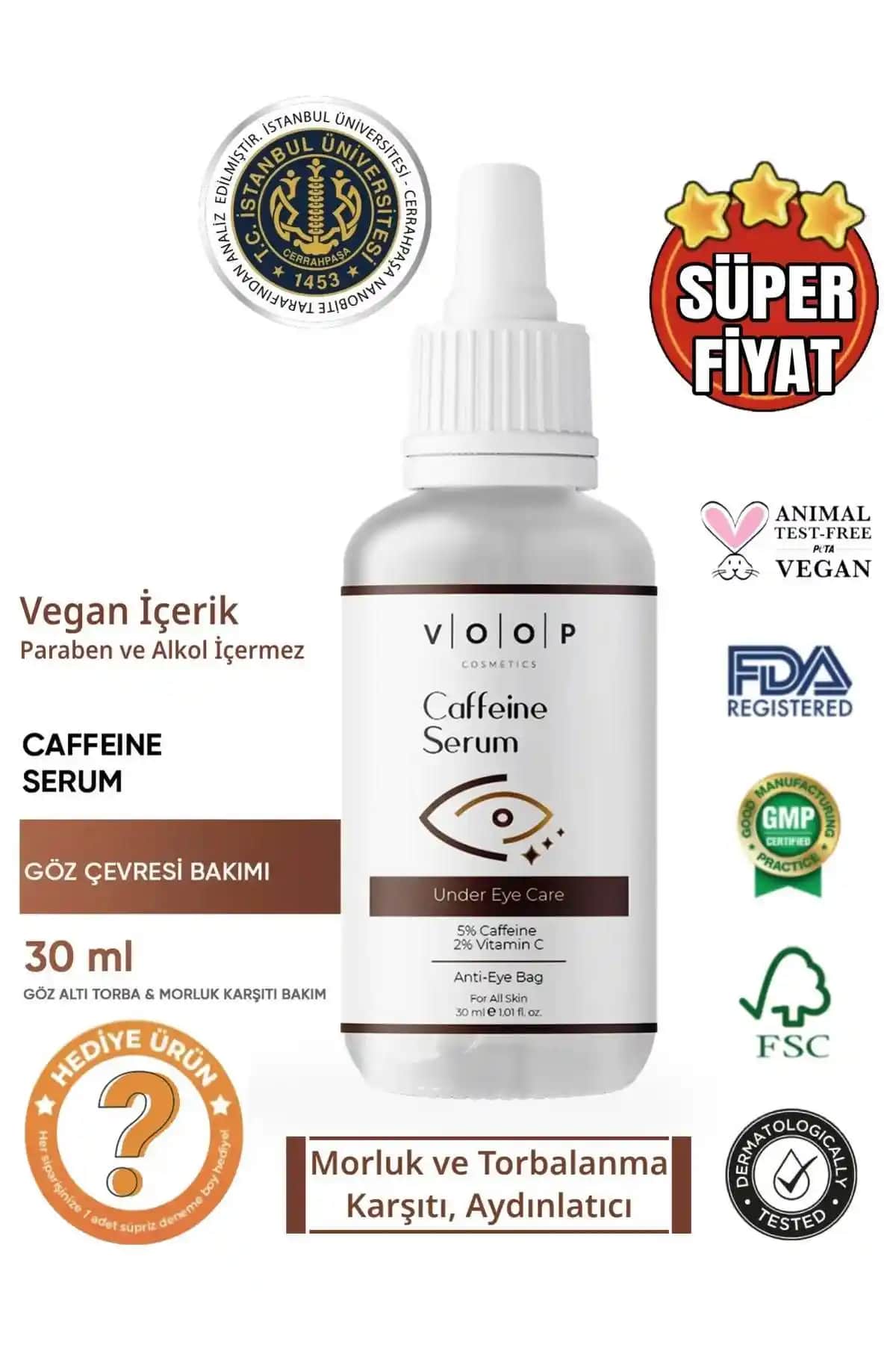 VOOP Kafein Serum ile Göz Çevresi Sorunlarına Doğal Çözüm ve Etkili Bakım