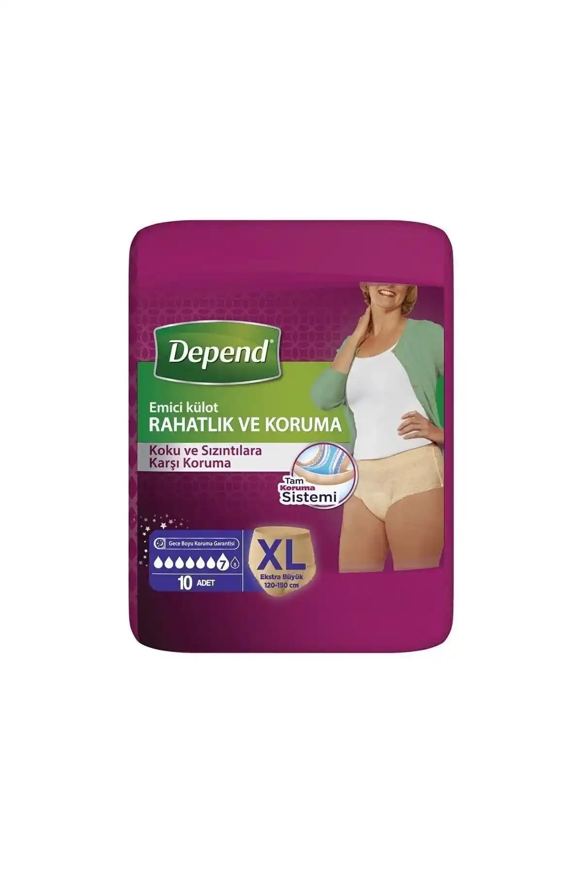 Depend Emici Külot Lohusa Pedi XL Beden Kadınlar İçin Güvenli ve Konforlu Kullanım