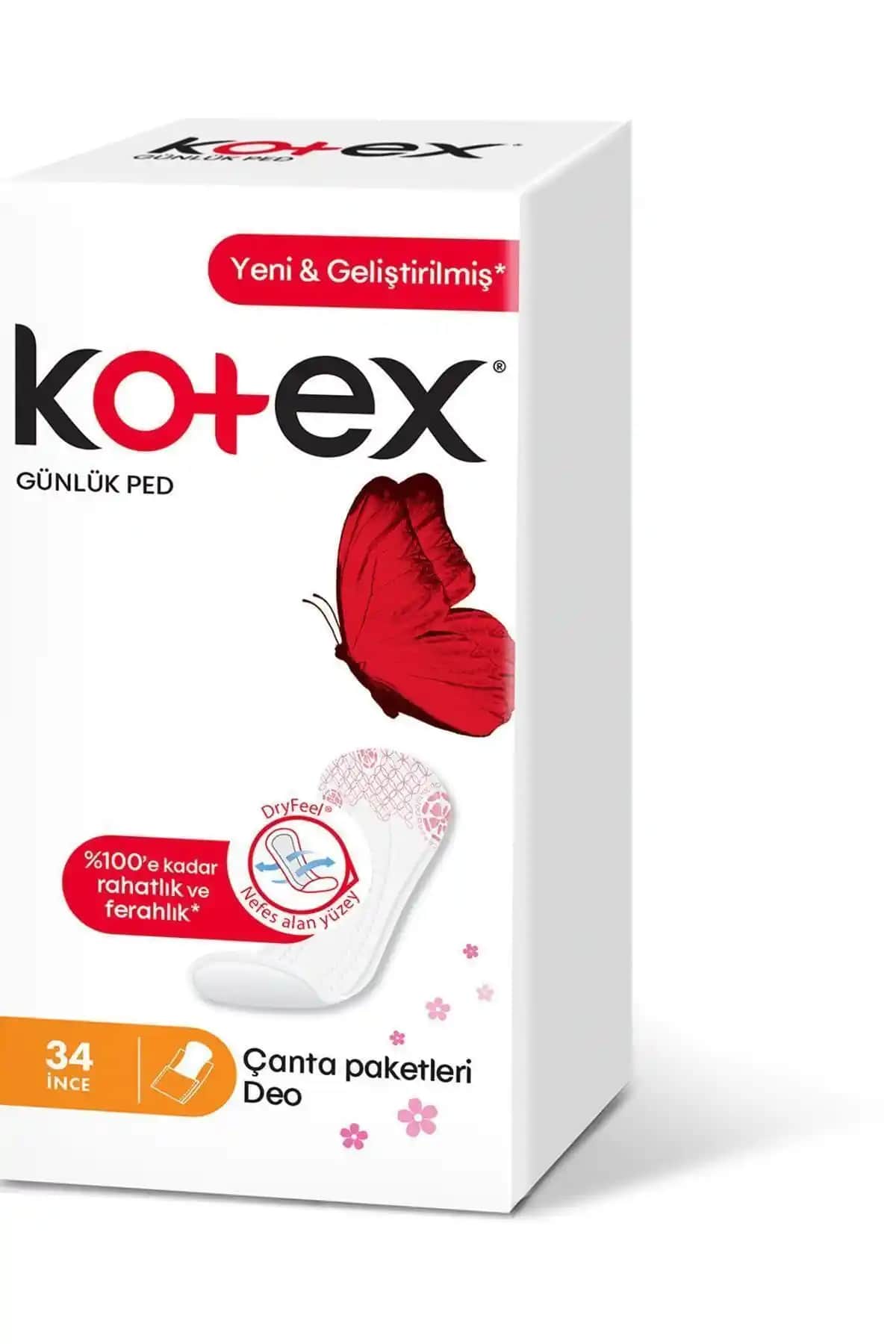 Kotex İnce Günlük Ped Parfümsuz - Rahat ve Güvenli Günlük Kullanım İçin Ideal
