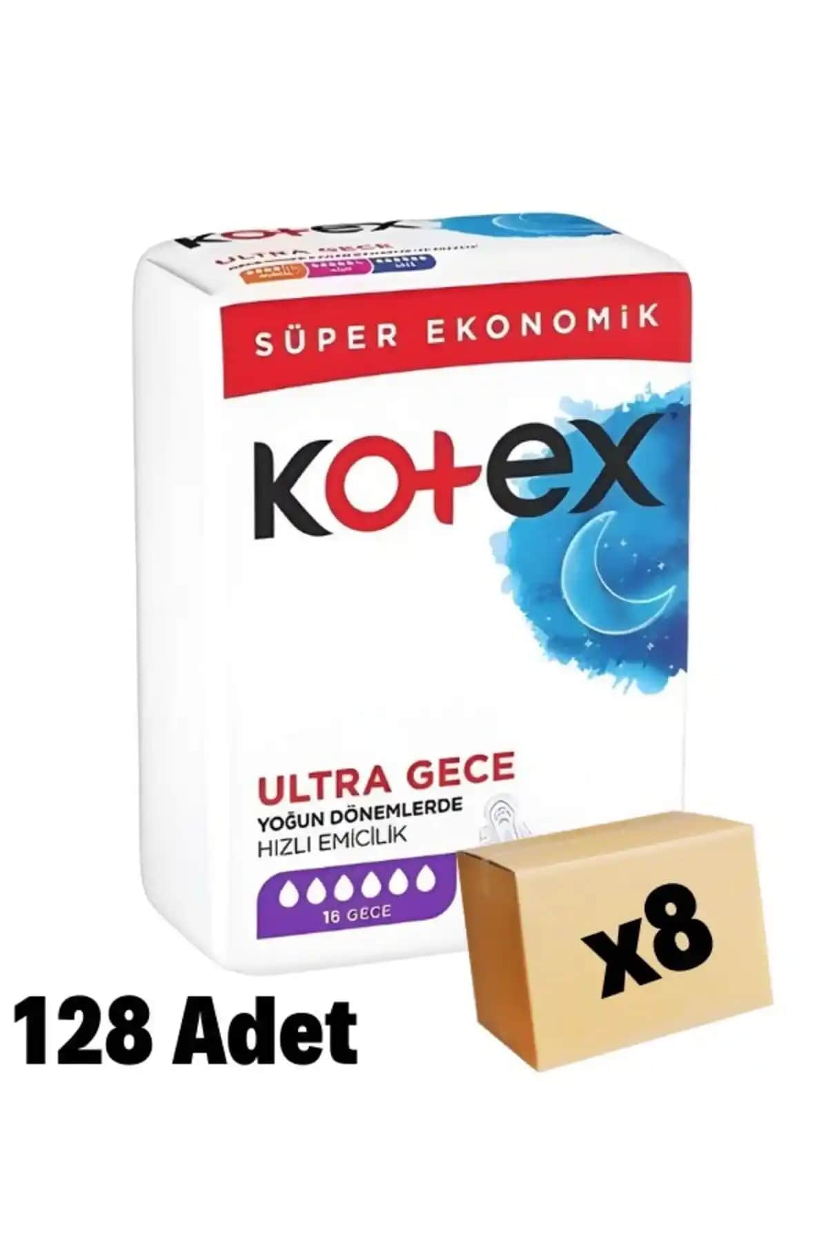 Kotex Ultra Hijyenik Ped Gece 16'lı Paketler Uzun Süreli ve Güvenilir Koruma
