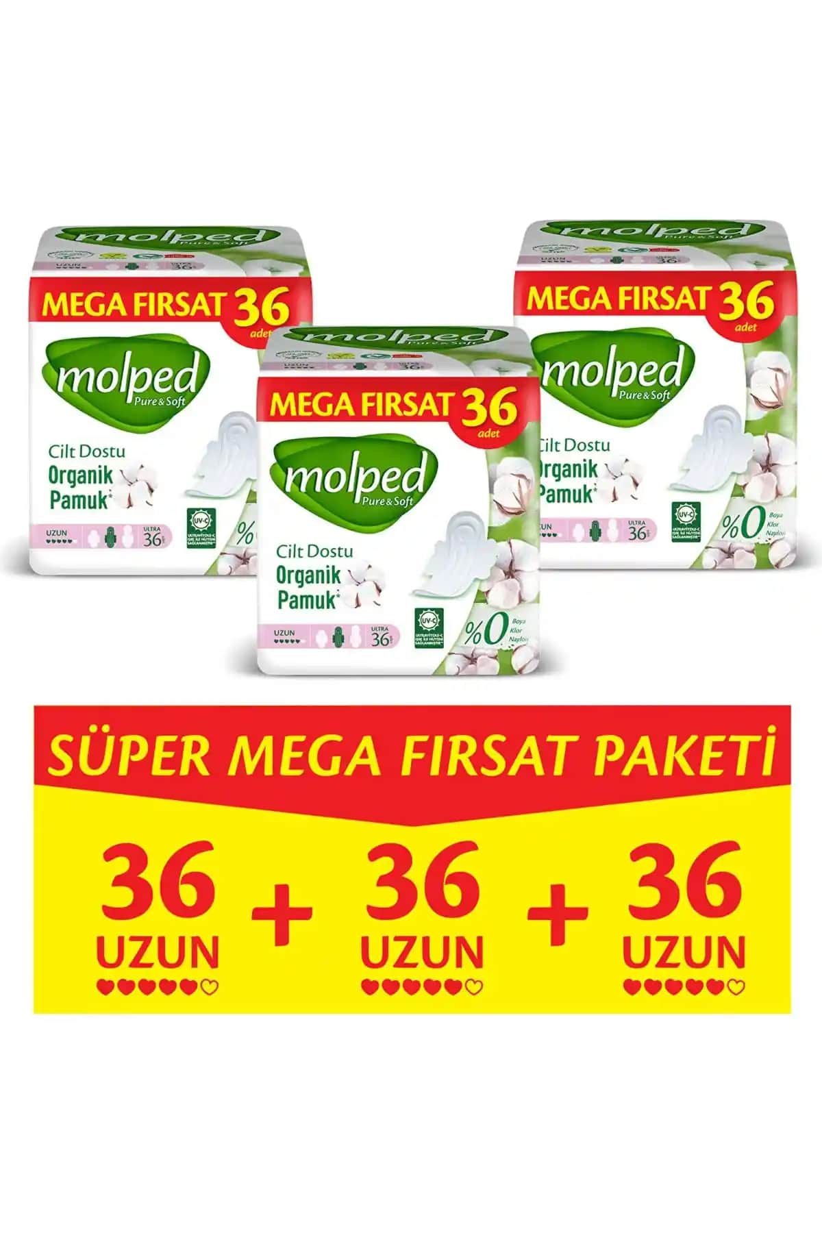 Molped Pure Soft Mega Uzun Ultra Hijyenik Pedler Konfor ve Güvenlik Bir Arada