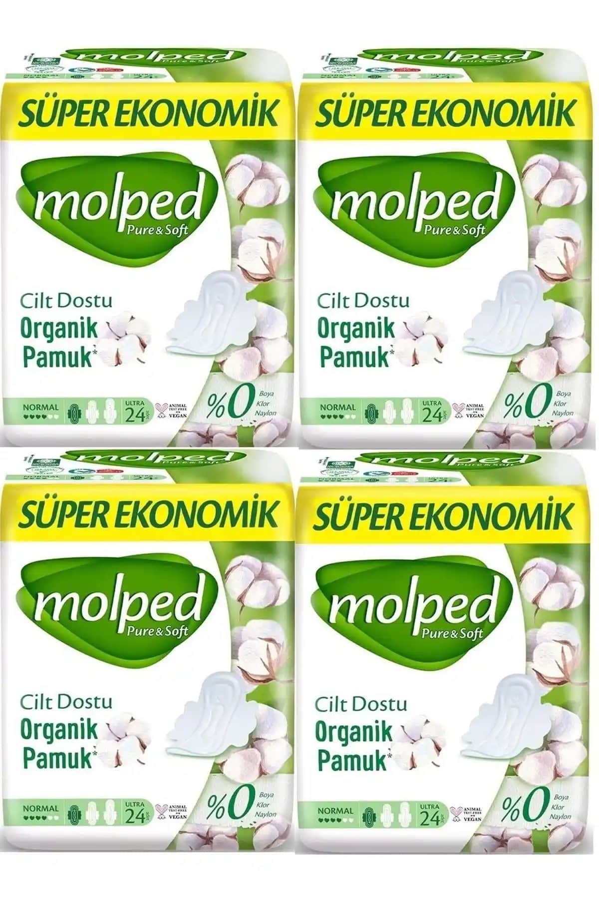 Molped Pure & Soft Normal Süper Ekonomik Ped: Günlük ve Gece Kullanımı İçin Konforlu ve Organik Tasarım