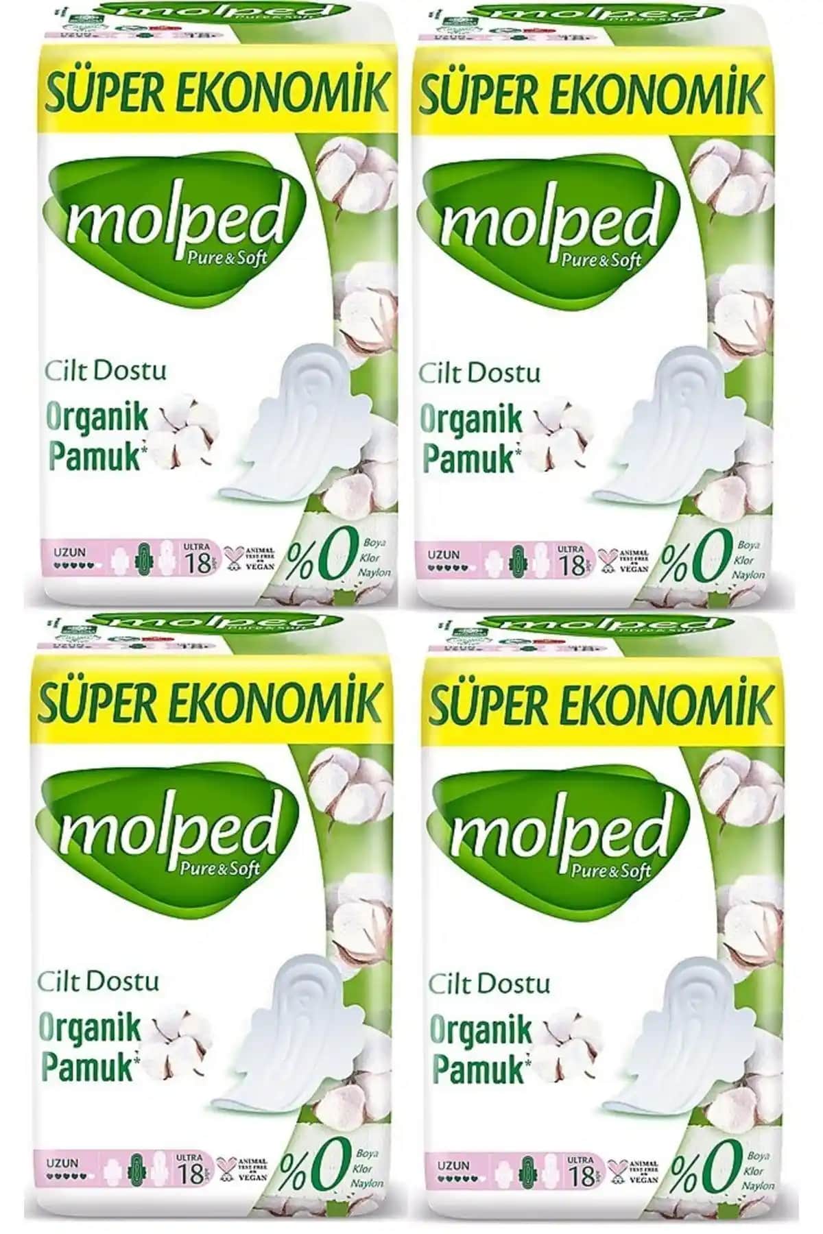 Molped Pure & Soft Uzun Süper Ekonomik Ped: Günlük ve Gece Kullanımı İçin Güvenilir Hijyen Ürünü