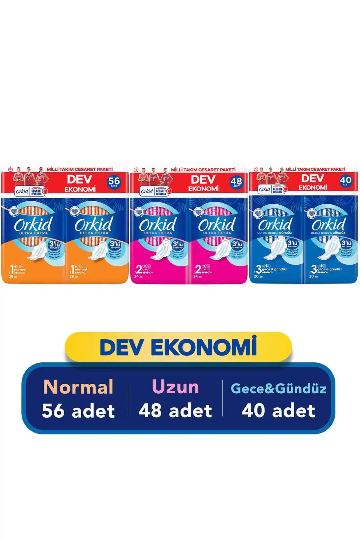 Orkid Ultra Extra Cesaret Paketi Günlük Hijyen İçin Çeşitli Pedler Sunar