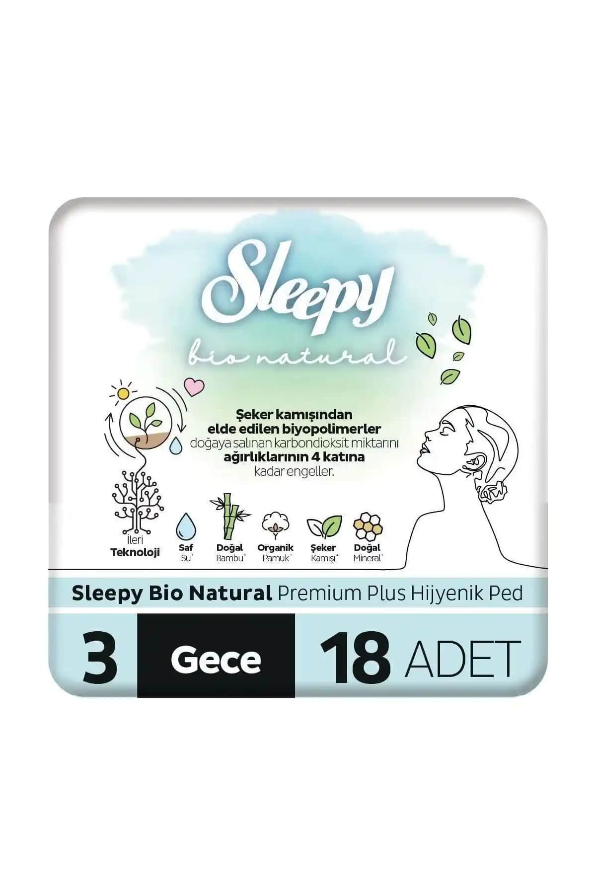Sleepy Bio Natural Premium Plus Hijyenik Ped Gece: Organik Yapı ve Maksimum Koruma Sağlar