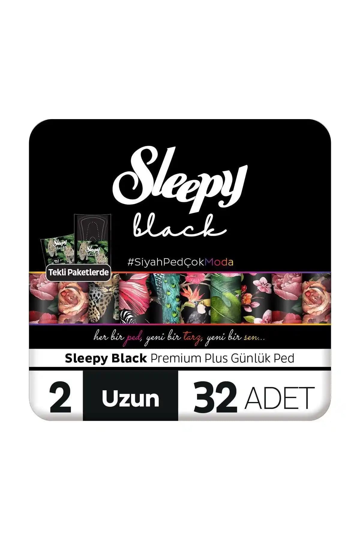 Sleepy Black Premium Plus Günlük Ped 32 Adet Uzun ve Güvenilir Hijyenik Ped