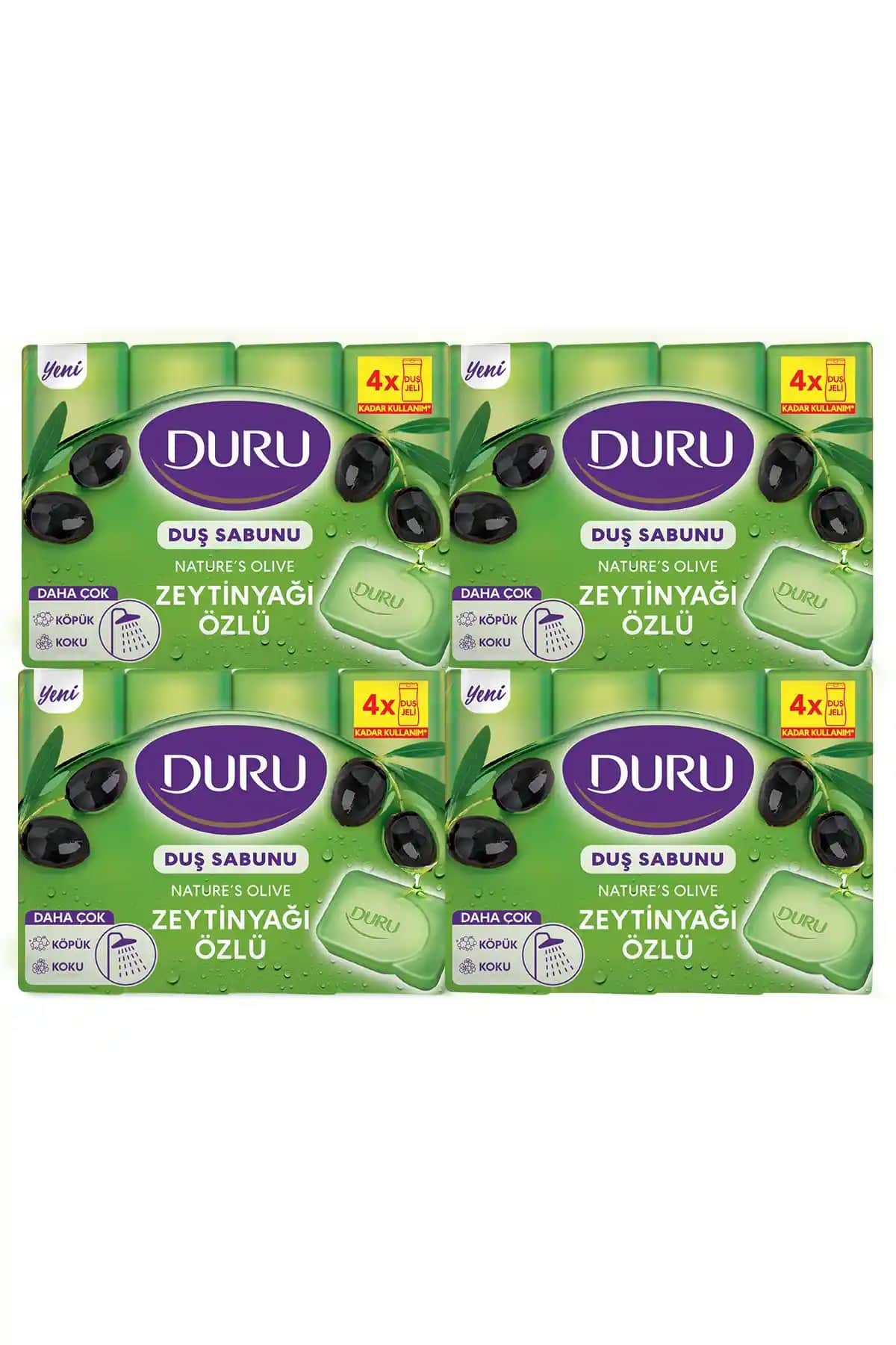 Duru Natural Olive Zeytinyağı Özlü Duş Sabunu 16'lı Paketle Doğal Temizlik ve Cilt Bakımı