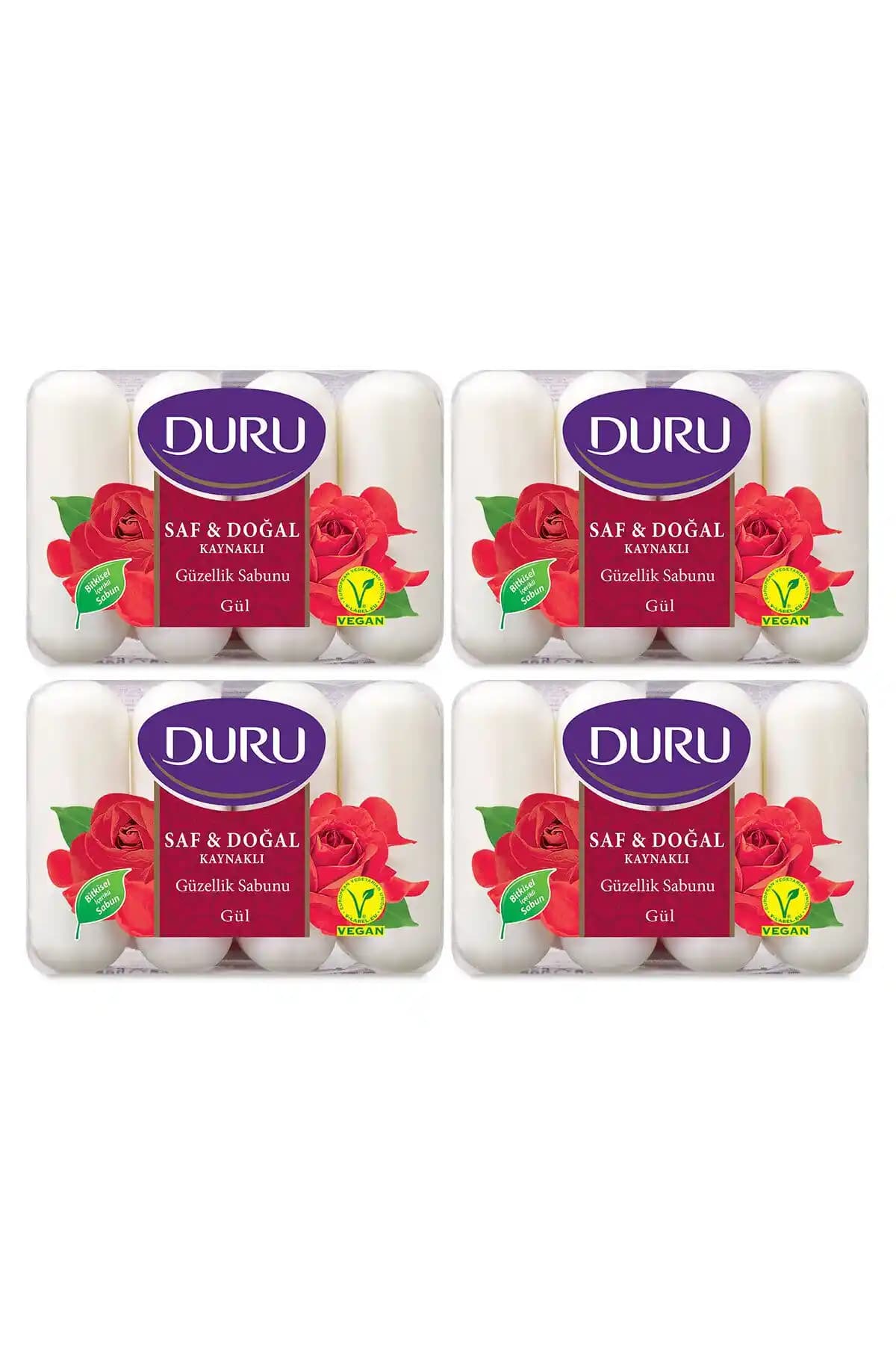 Duru Saf ve Doğal Kaynaklı Gül Sabunu 16'lı Paket Cilt Bakımında Doğal Güzellik İçin