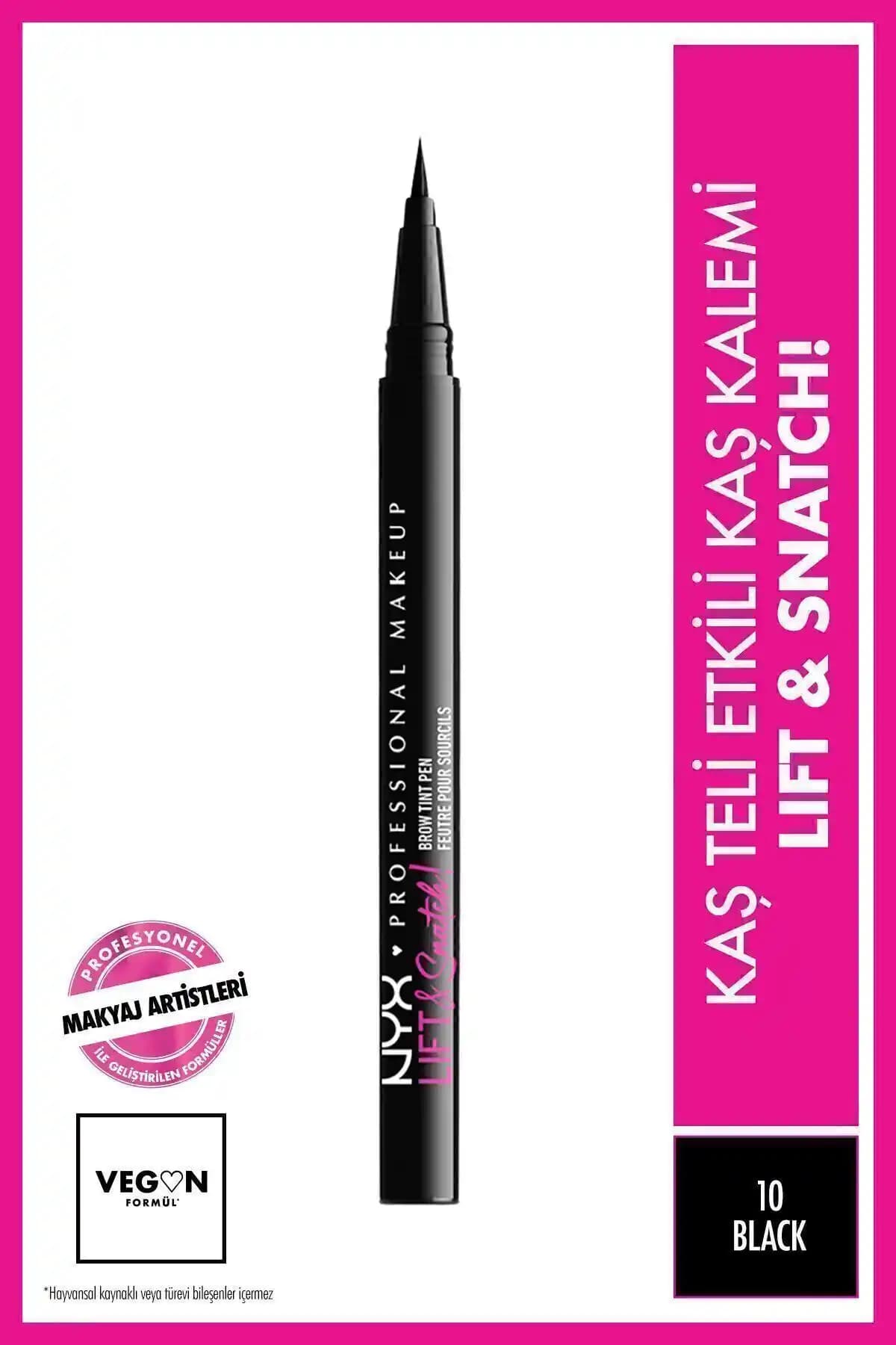 NYX Lift & Snatch Kaş Kalemi Siyah - Doğal ve Kalıcı Kaş Makyajı İçin Profesyonel Seçenek