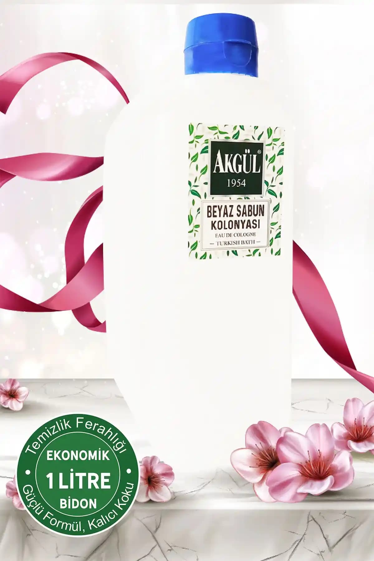 Akgül Beyaz Sabun Kolonyası 1 Litre Hijyen ve Ferahlık Sunan Temizlik Ürünü