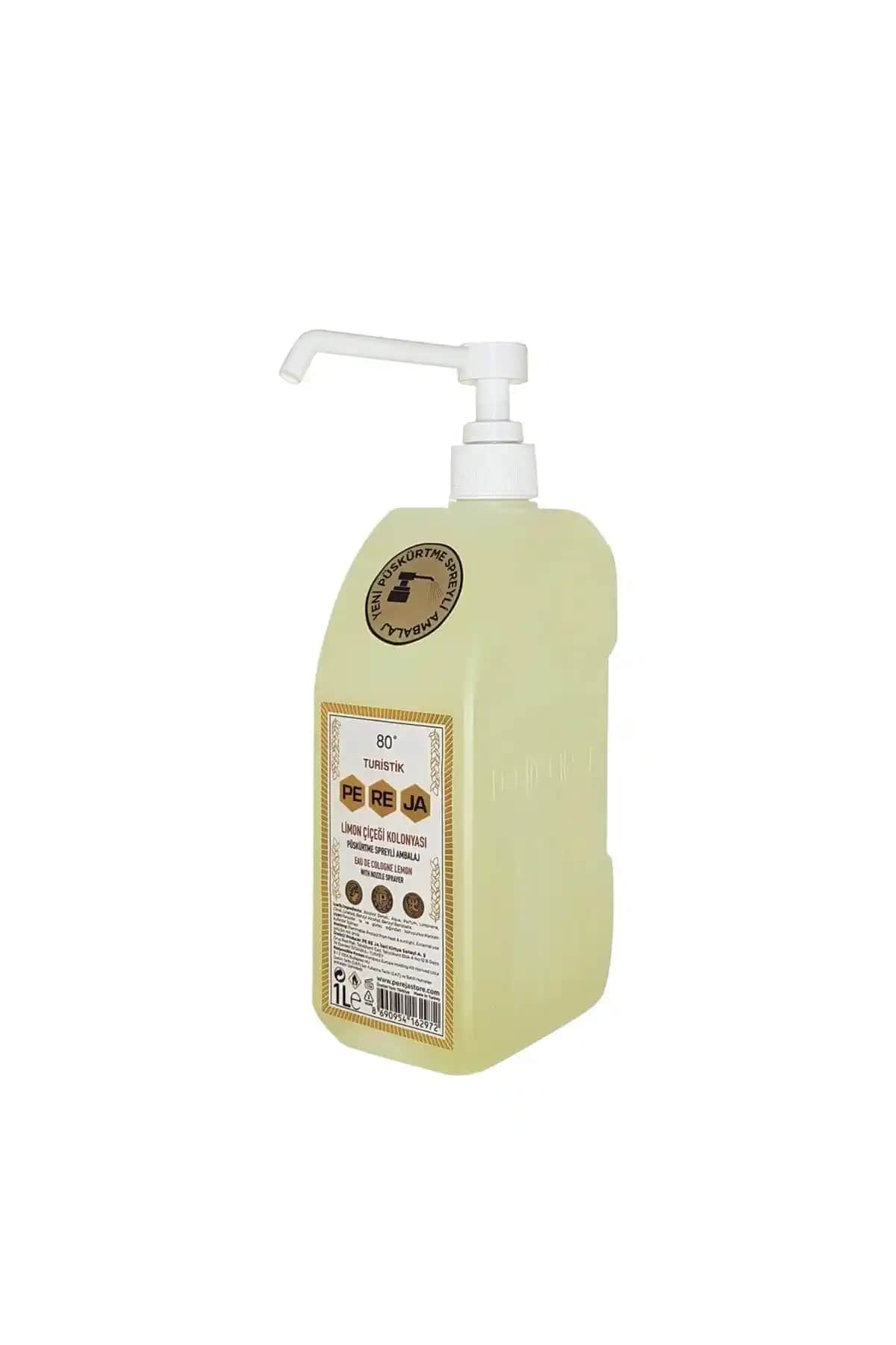 Pereja Limon Kolonyası 1 Lt Pompalı Ferahlatıcı ve Pratik Kullanım Kolonyası