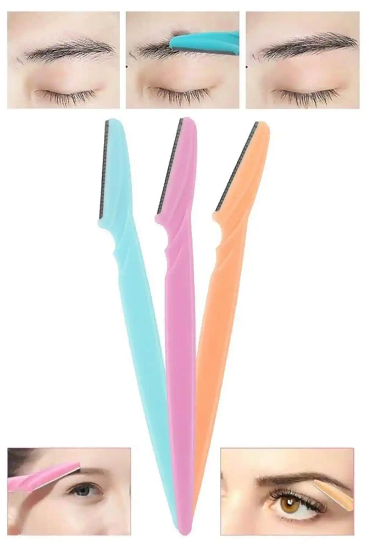 Genel Markalar Kaş Usturası 3'lü Seti Yüz ve Kaş Tüylerini Hızlı ve Güvenli Almak İçin