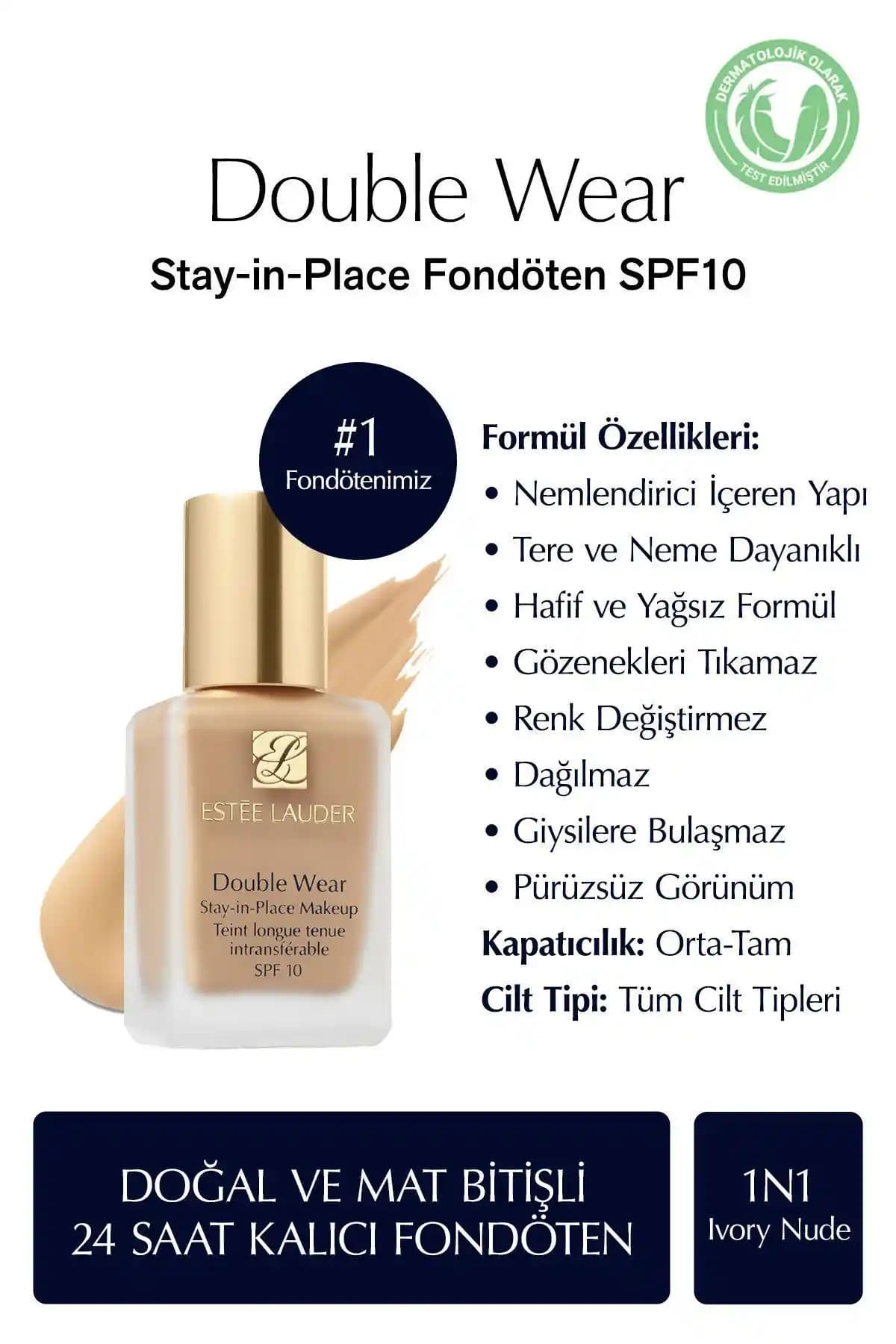 Estee Lauder Double Wear 1N1 ve 2C3 Fondöten Karşılaştırması ve Özellikleri