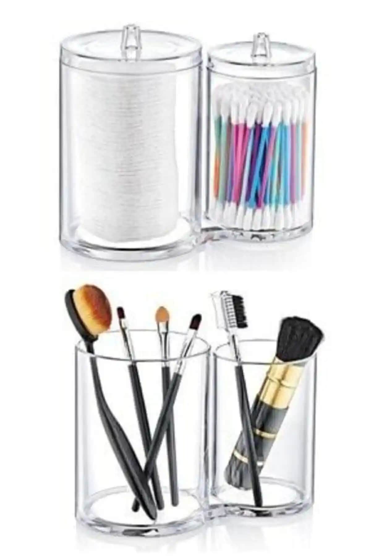 Şans Plastik İkiz Pamukluk Organizer ile Makyaj ve Güzellik Malzemelerinizi Düzenleyin