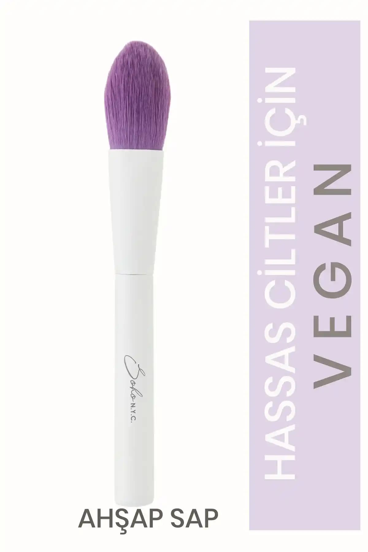 Soho N.Y.C. Vegan Düz Allık Fırçası: Doğal ve Etkili Makyaj İçin Şık Tasarım